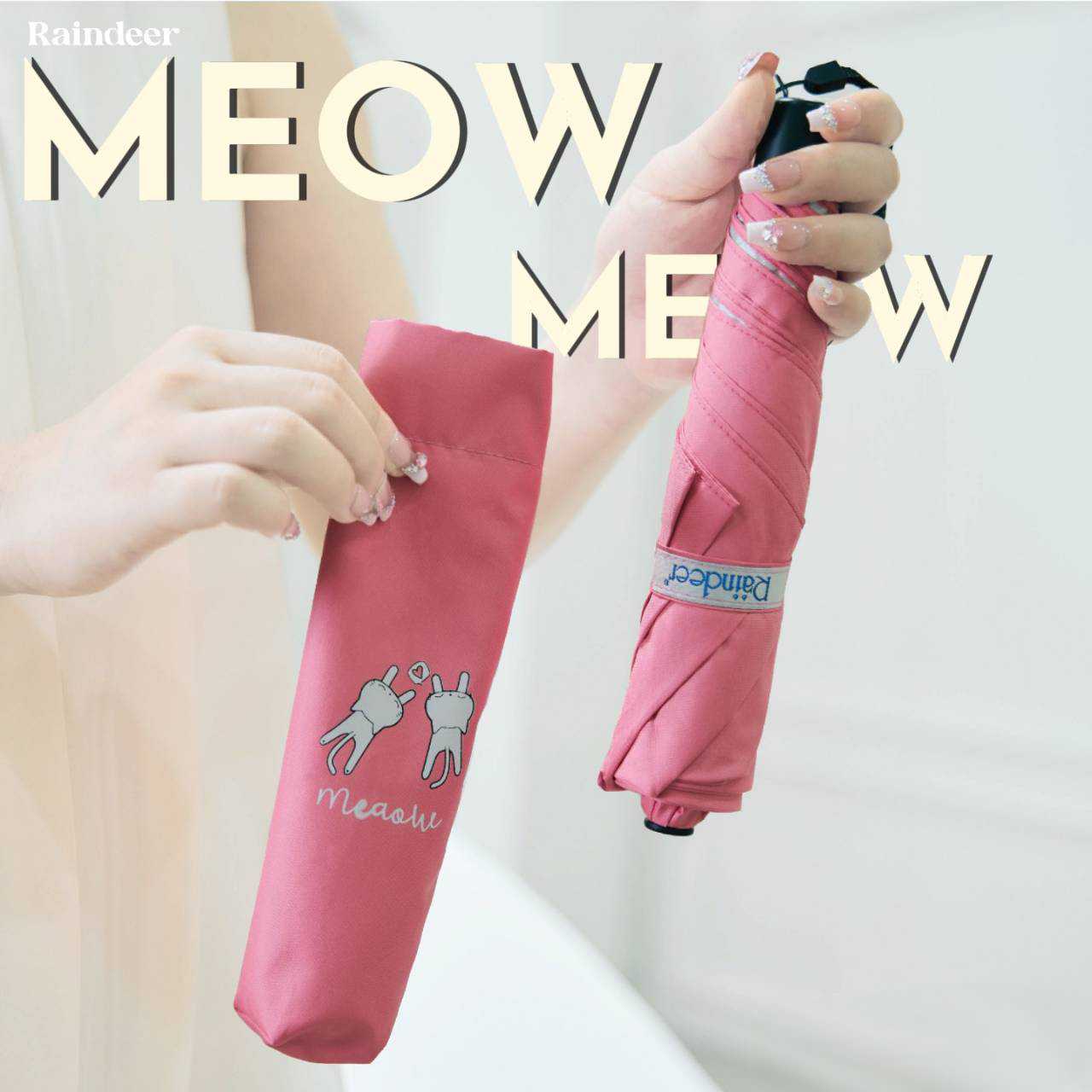 ร่มพับ 3 ตอนปากกา ลาย meow meow
