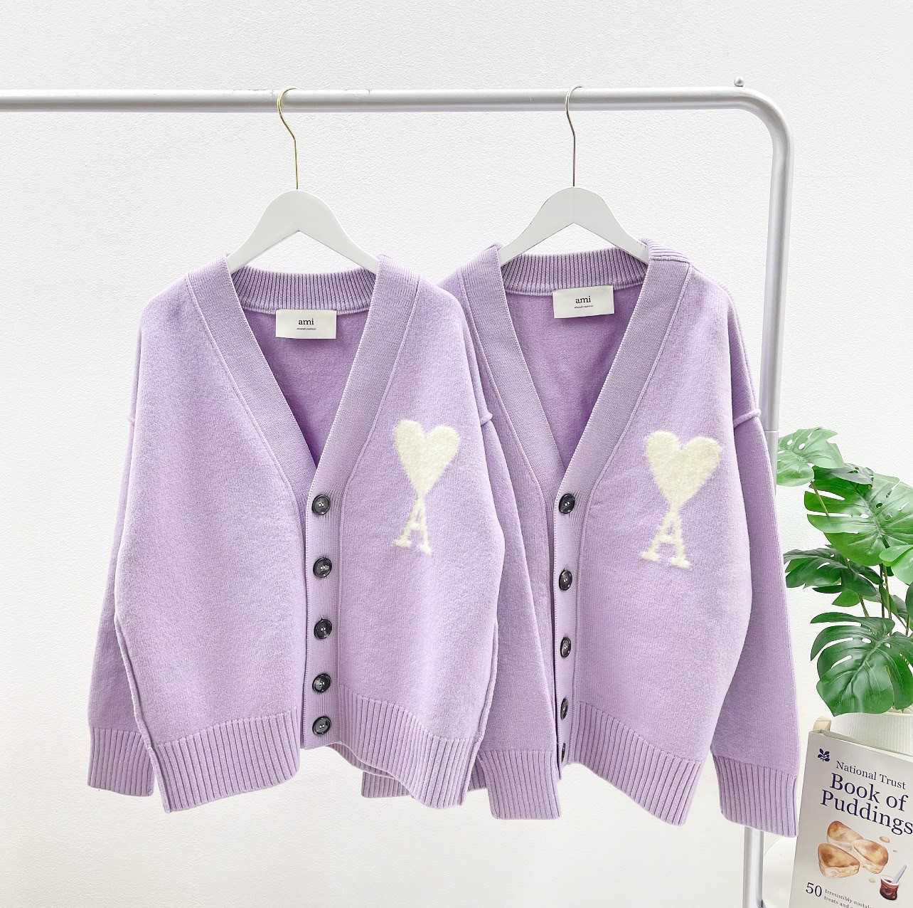 Ami Paris Cardigan (Purple) New Collection