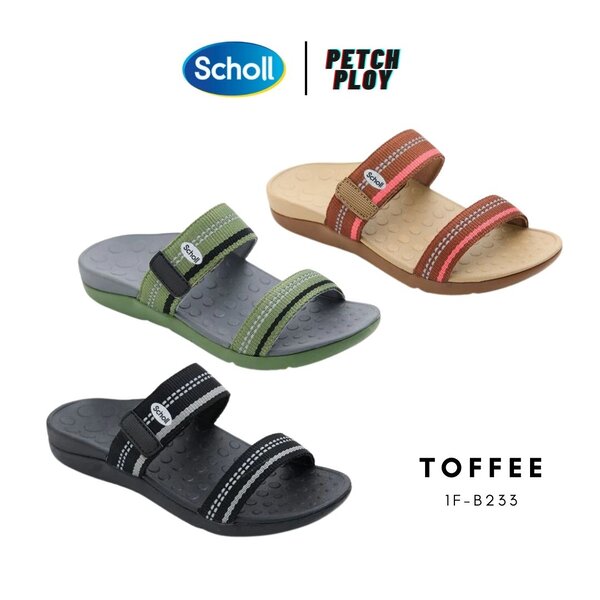 Sale!! (น้ำตาล39) Scholl รุ่น Biom Toffee 1F-B233 รองเท้าสกอลล์ผู้หญิง ของแท้