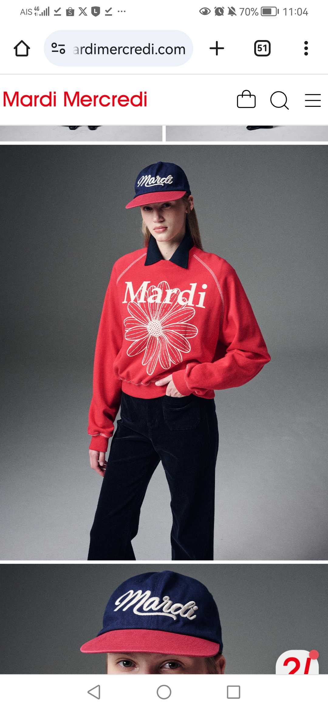 [อก 45] Mardi Sweatshirt Raglan DDdanji  เสื้อสเว็ตเตอร์ เสื้อแขนยาว ดอกไม้ หมาดันจิ