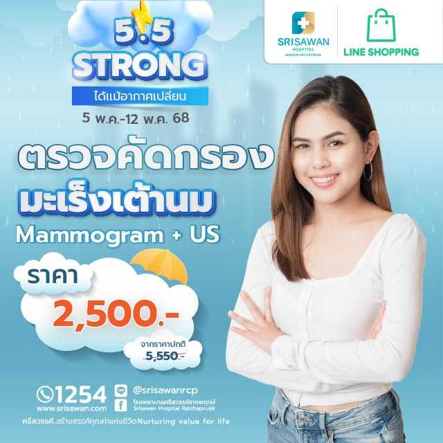 แพ็กเกจคัดกรองมะเร็งเต้านม Mammogram + Ultrasound