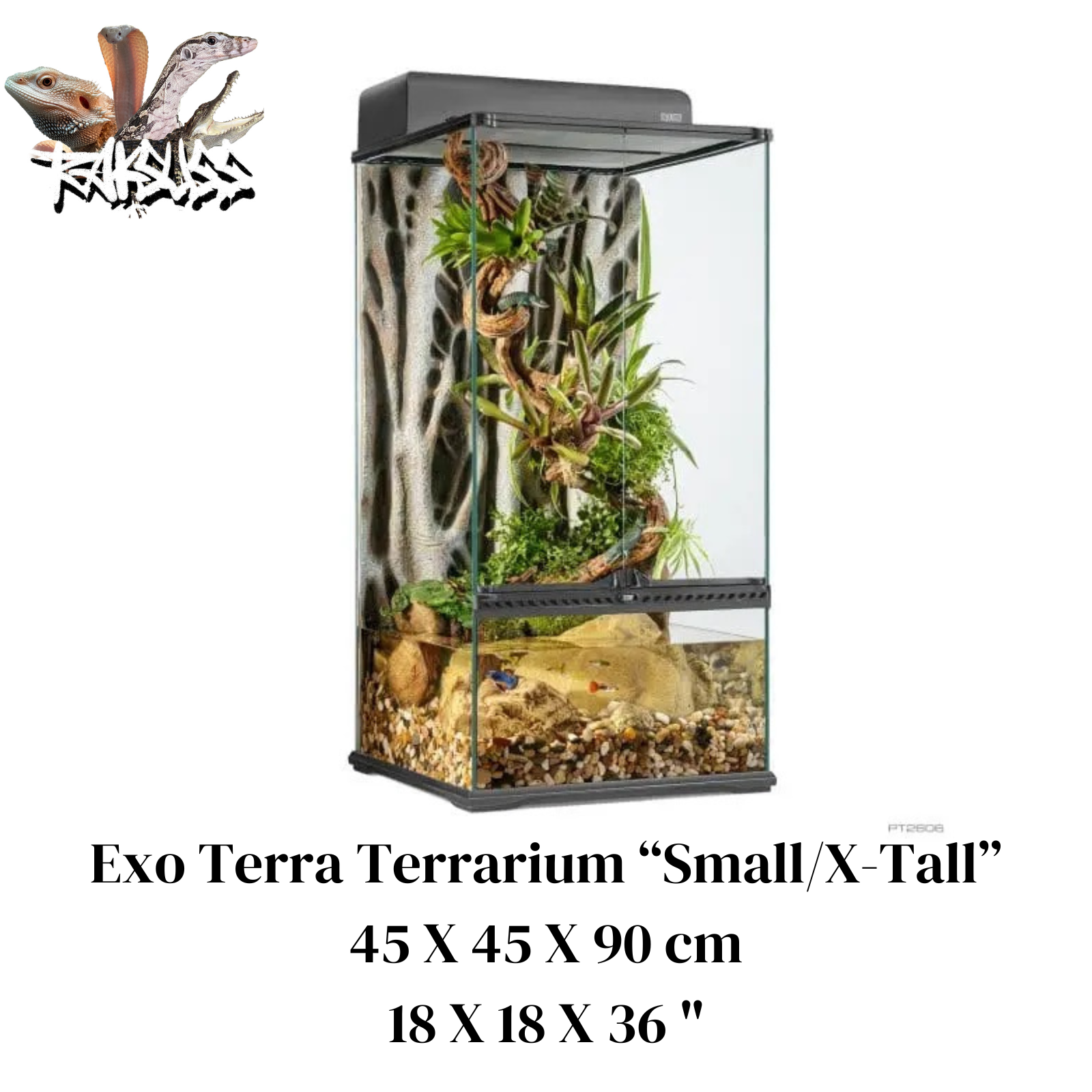 Exo Terra Natural Terrarium Small X-Tall 18” x 18” x 36”(PT2606)
