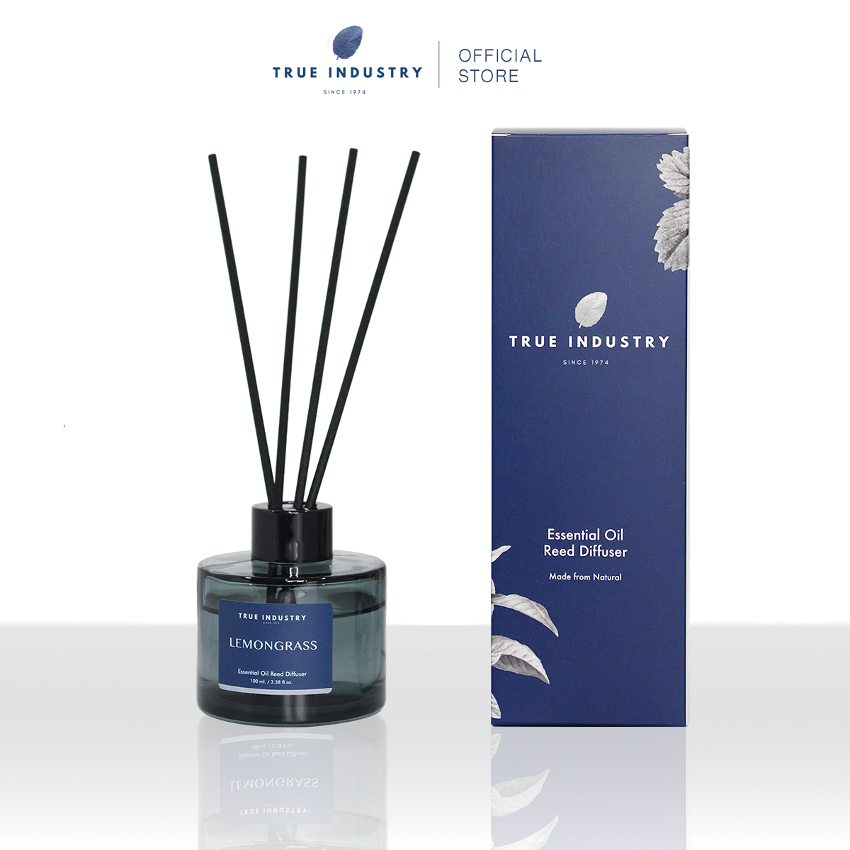 ก้านไม้หอมปรับอากาศ กลิ่นตะไคร้ไทย 100 ml. (Lemongrass Essential Oil Premium Reed Diffuser)