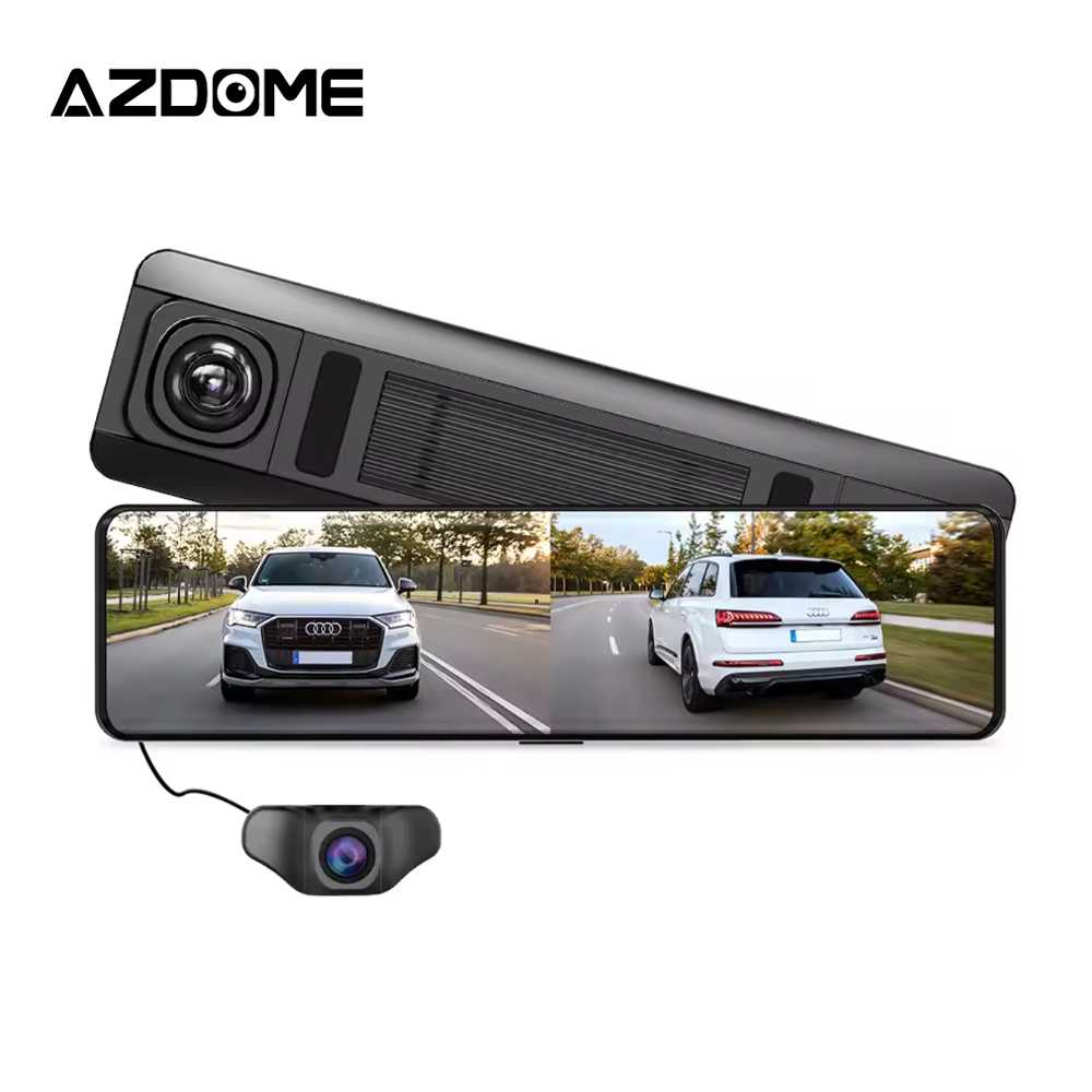 AZDOME Rearview Dash Cam AR12 กล้องติดรถหน้าหลัง 2K 1080P Full HD เลนกระจกด้านขวา