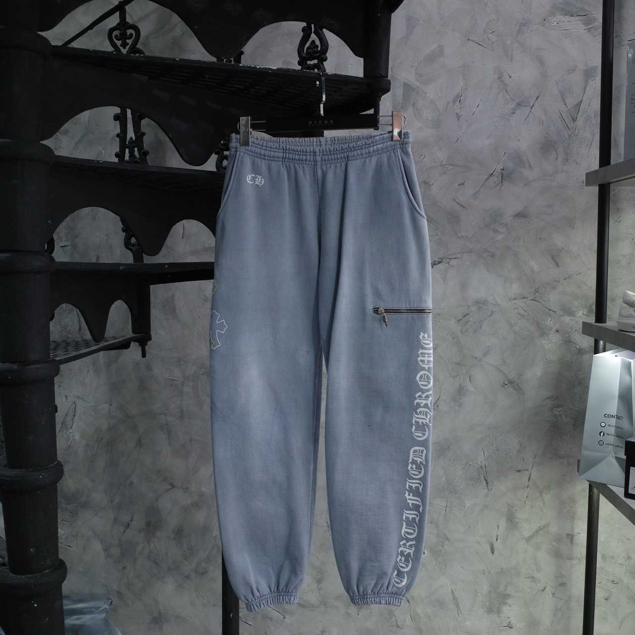 CHROME HEARTS X DRAKE CERTIFIED CHROME HAND DYED SWEATPANTS