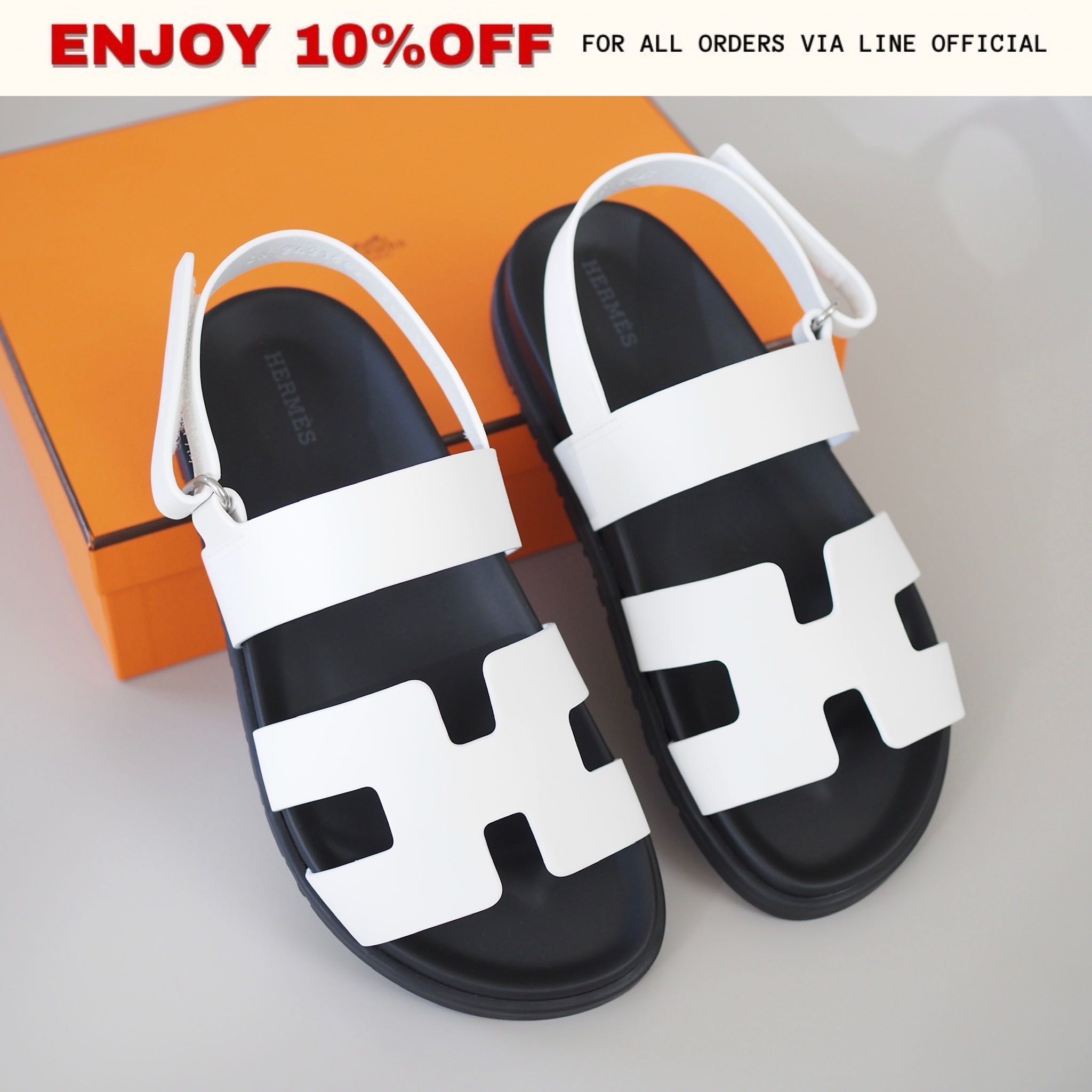 NEW! HERMES Genius Sandals สี Blanc | Shoes
