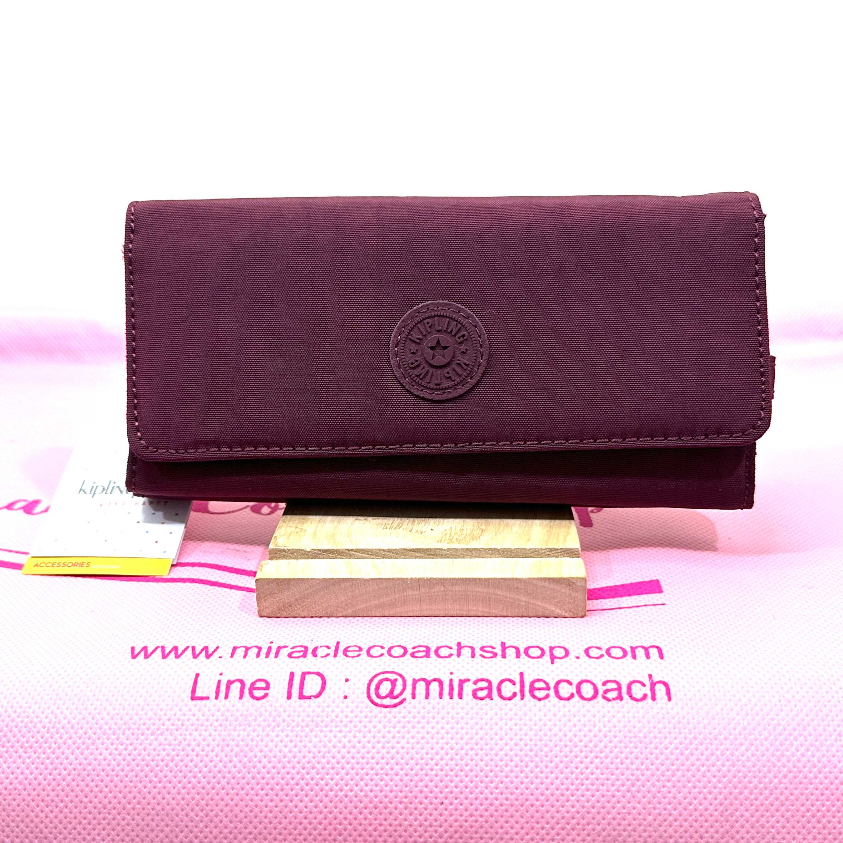 กระเป๋าสตางค์ KIPLING ของแท้ มือ 1 KIPLING BELGIUM BROWNIE LARGE ORGANIZER WALLET Crimson