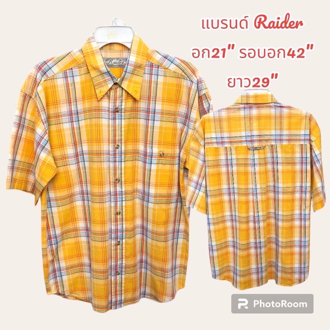 เสื้อเชิ้ตลายสก็อตแขนสั้นผู้ชาย แบรนด์งานนอกมือ2 เกรดA สินค้าพร้อมจัดส่ง