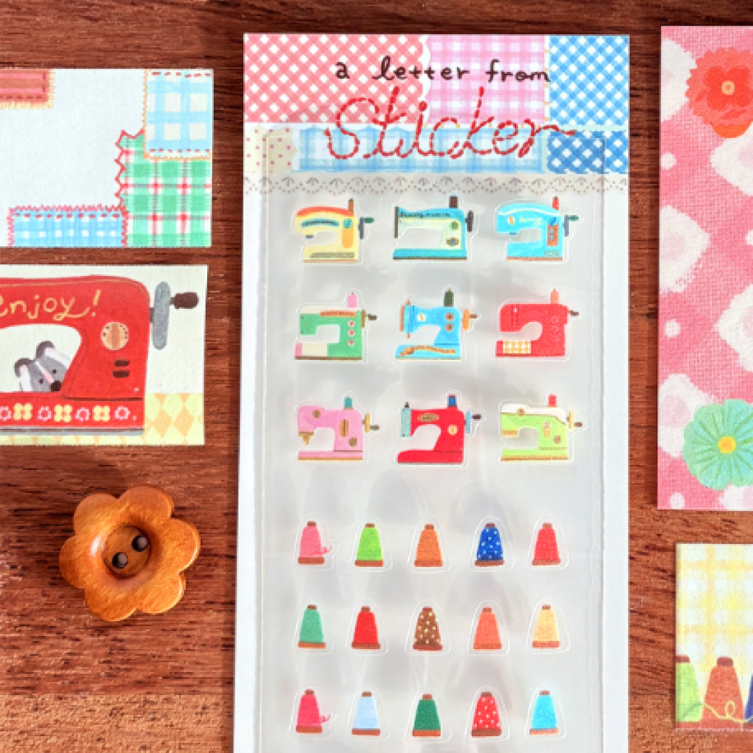 [a letter from] sewing sticker