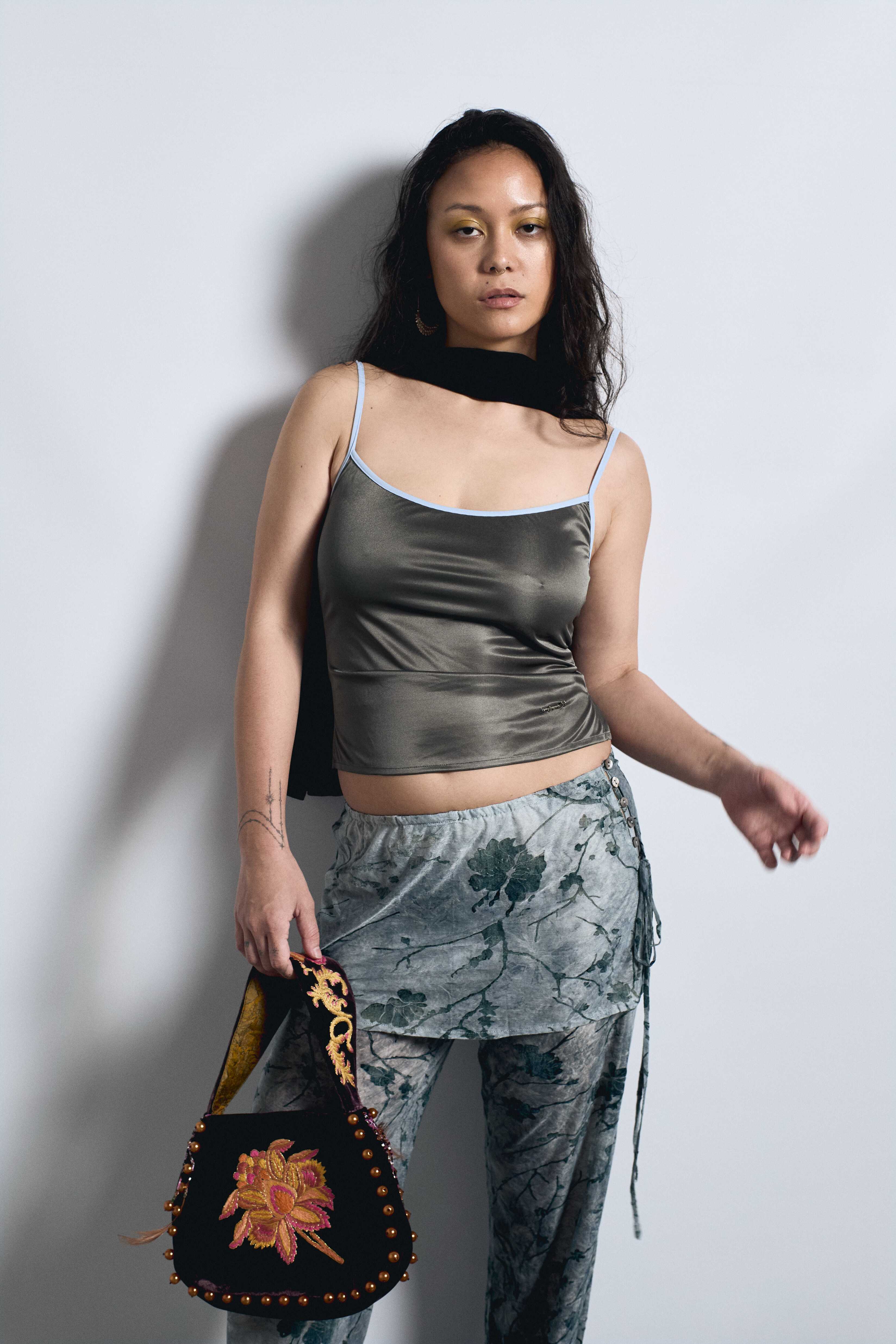 Contrast Cami Tank - Silver