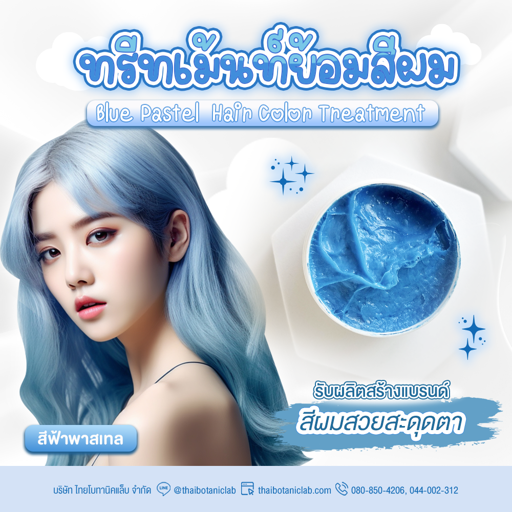 Blue Pastel Hair Color Treatment ทรีทเม้นท์ย้อมสีผม - สีฟ้าพลาสเทล 50g