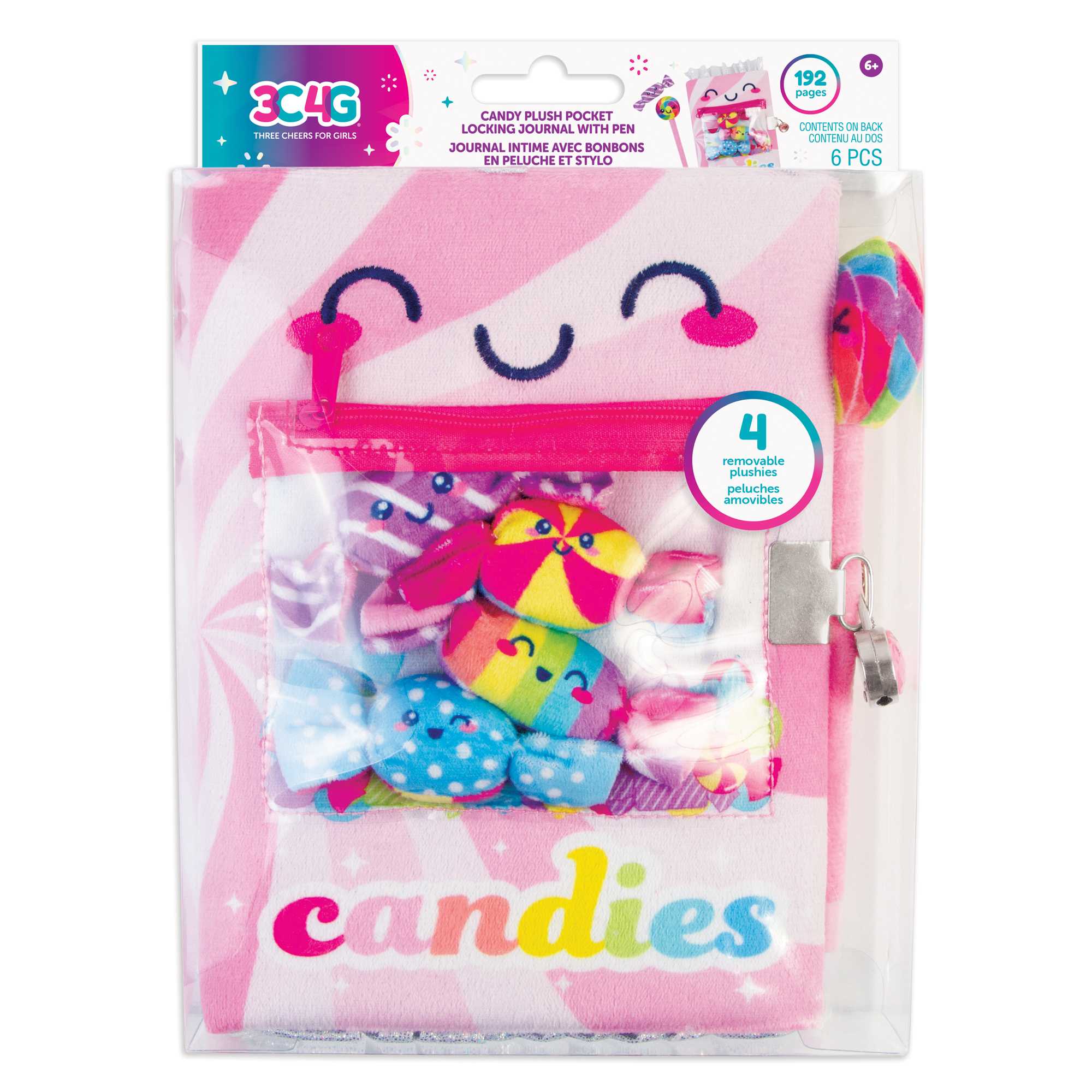 MIR12053 - Candy Plush Pocket Locking Journal สมุดไดอะรี่ แคนดี้ พลัช