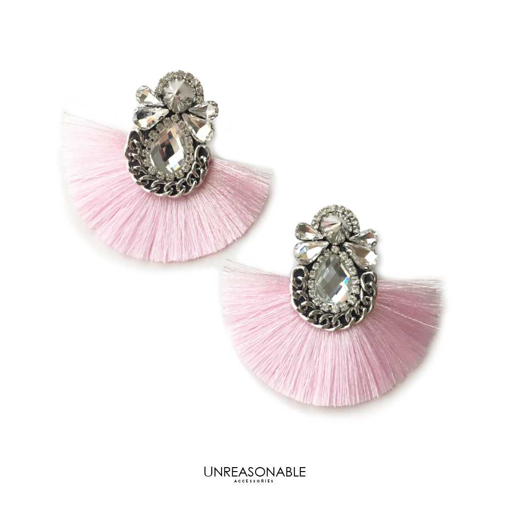 UA0411-06#Pink #Tassel #Earrings #CP2001