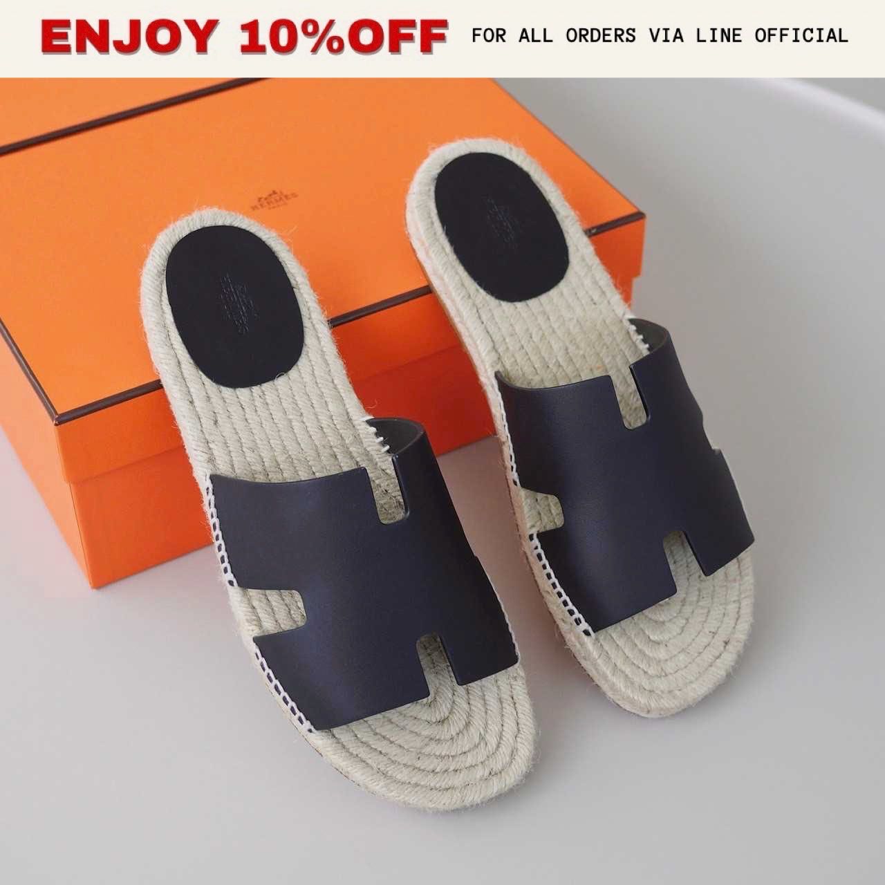 NEW! HERMES Antigua Espadrille สี Noir | Shoes