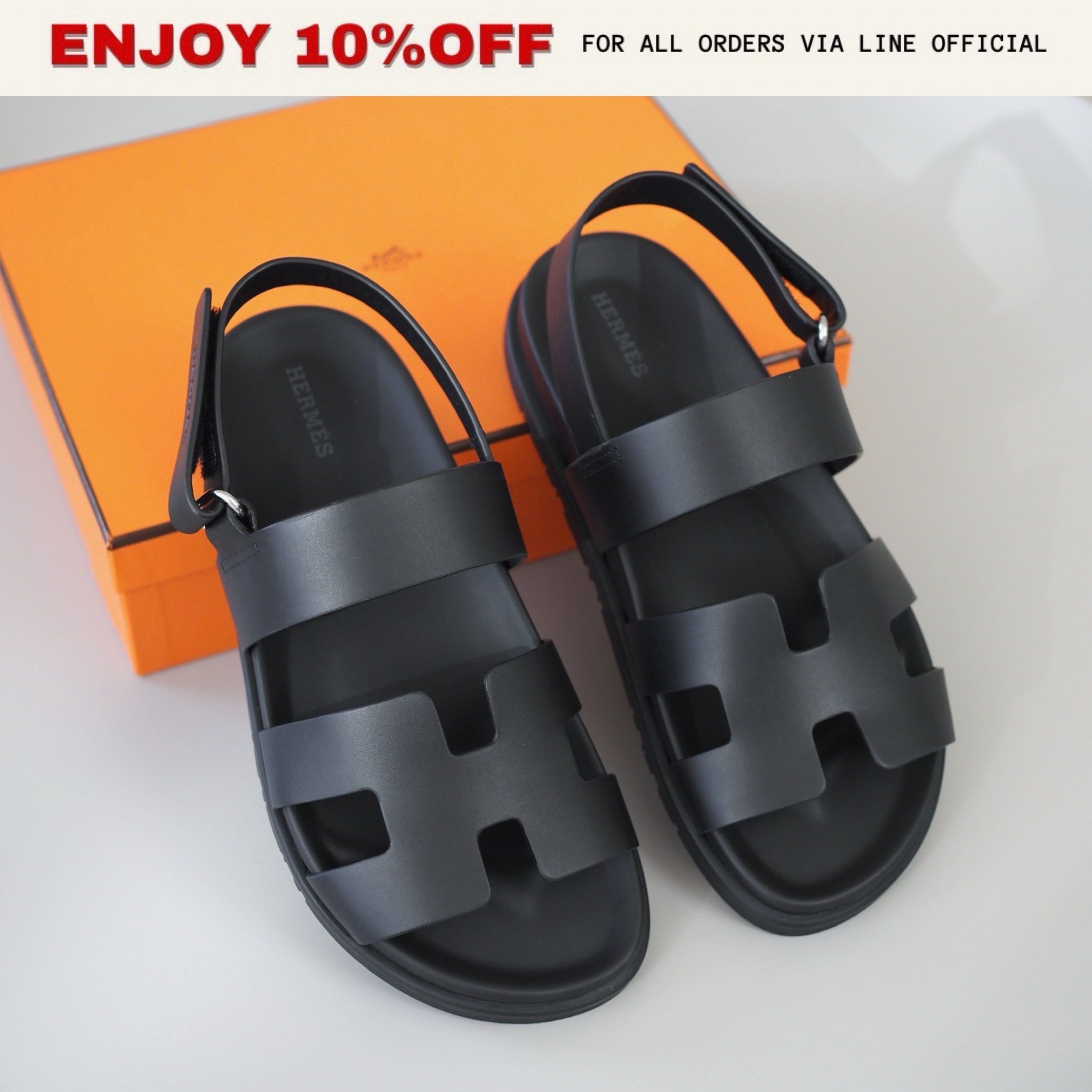 NEW! HERMES Genius Sandals สี Noir | Shoes