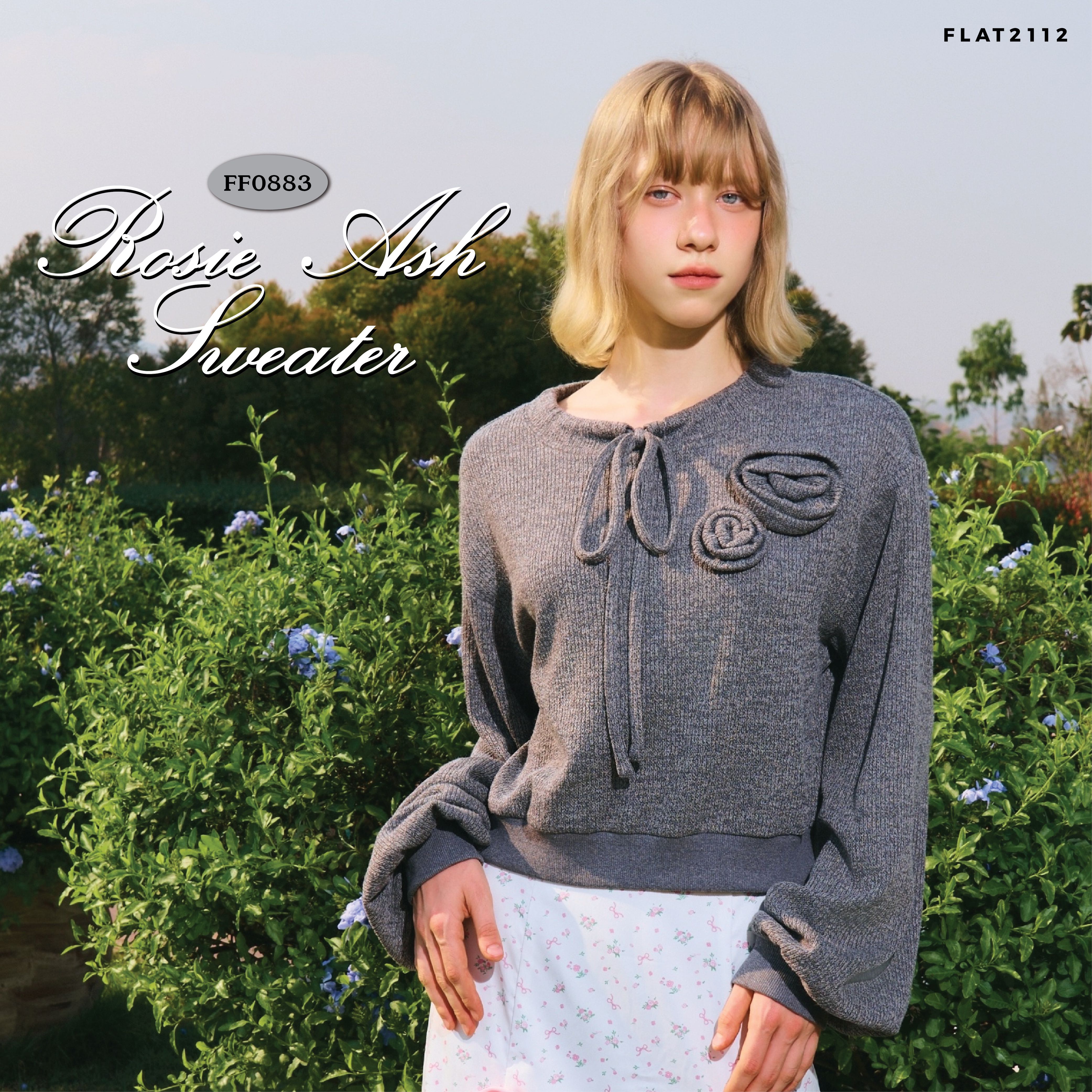 FLAT2112 FF0883 : ROSIE ASH SWEATER สเวตเตอร์ คาร์ดิแกน เสื้อแขนยาว เสื้อกันหนาว