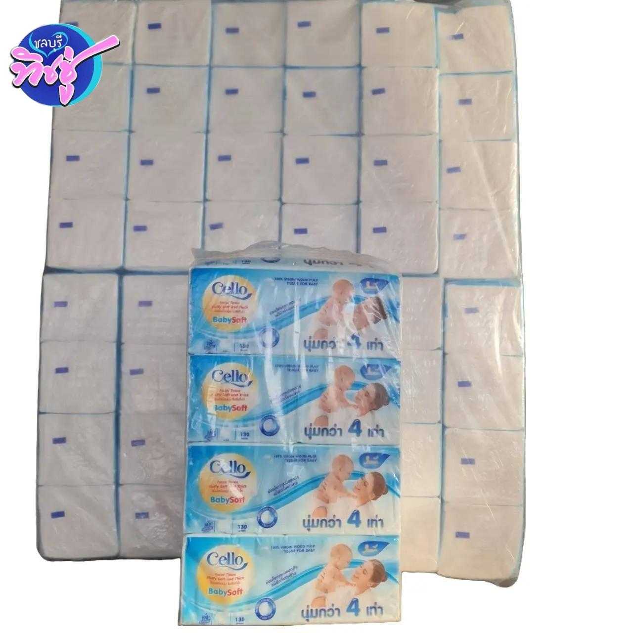 กระดาษเช็ดหน้า Cello Baby 130 แผ่น  ลัง