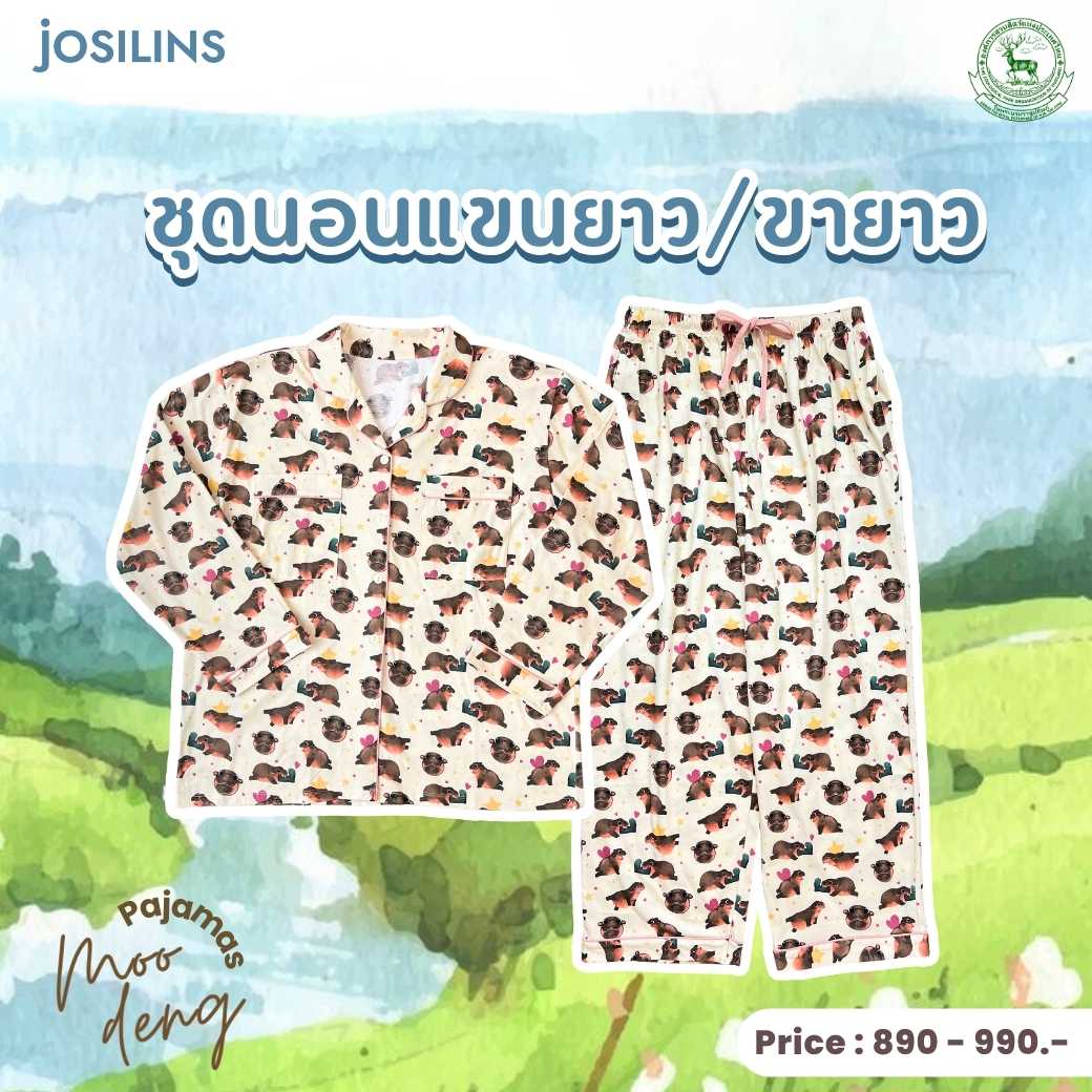 jOSILINS - ชุดนอนแขนยาวขายาว Exclusive Collection Family MOO DENG (Unisex)