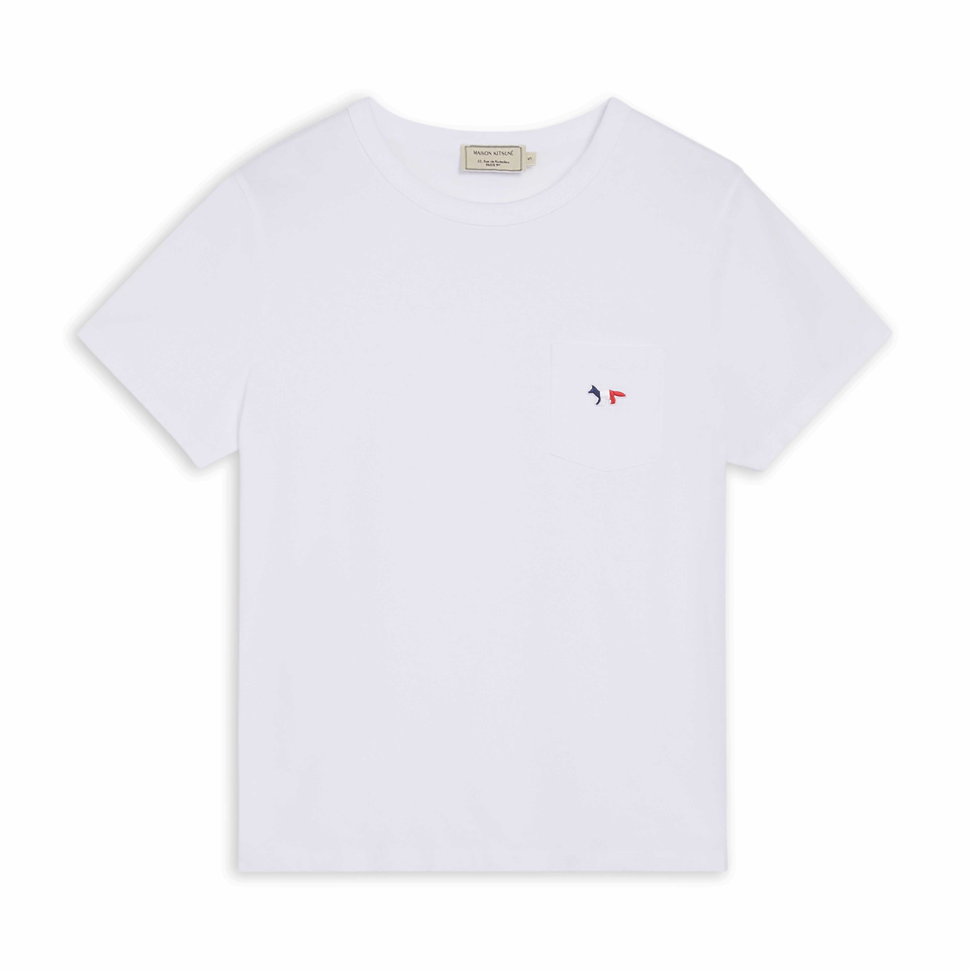 TRICOLOR FOX PATCH CLASSIC POCKET TEE-SHIRT - WHITE (W)
