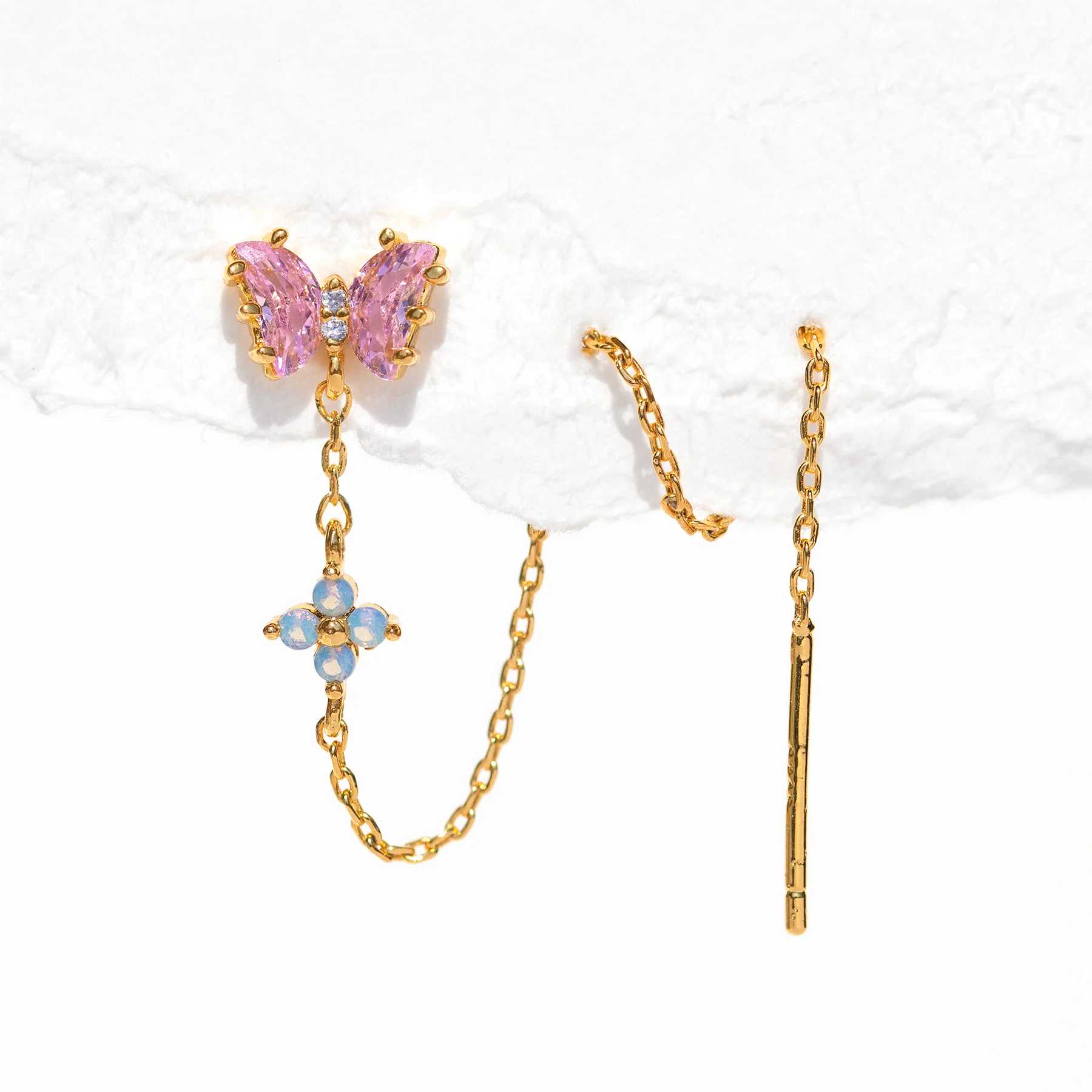 GIRLS CREW FLUTTER LOVE THREADER EARRING