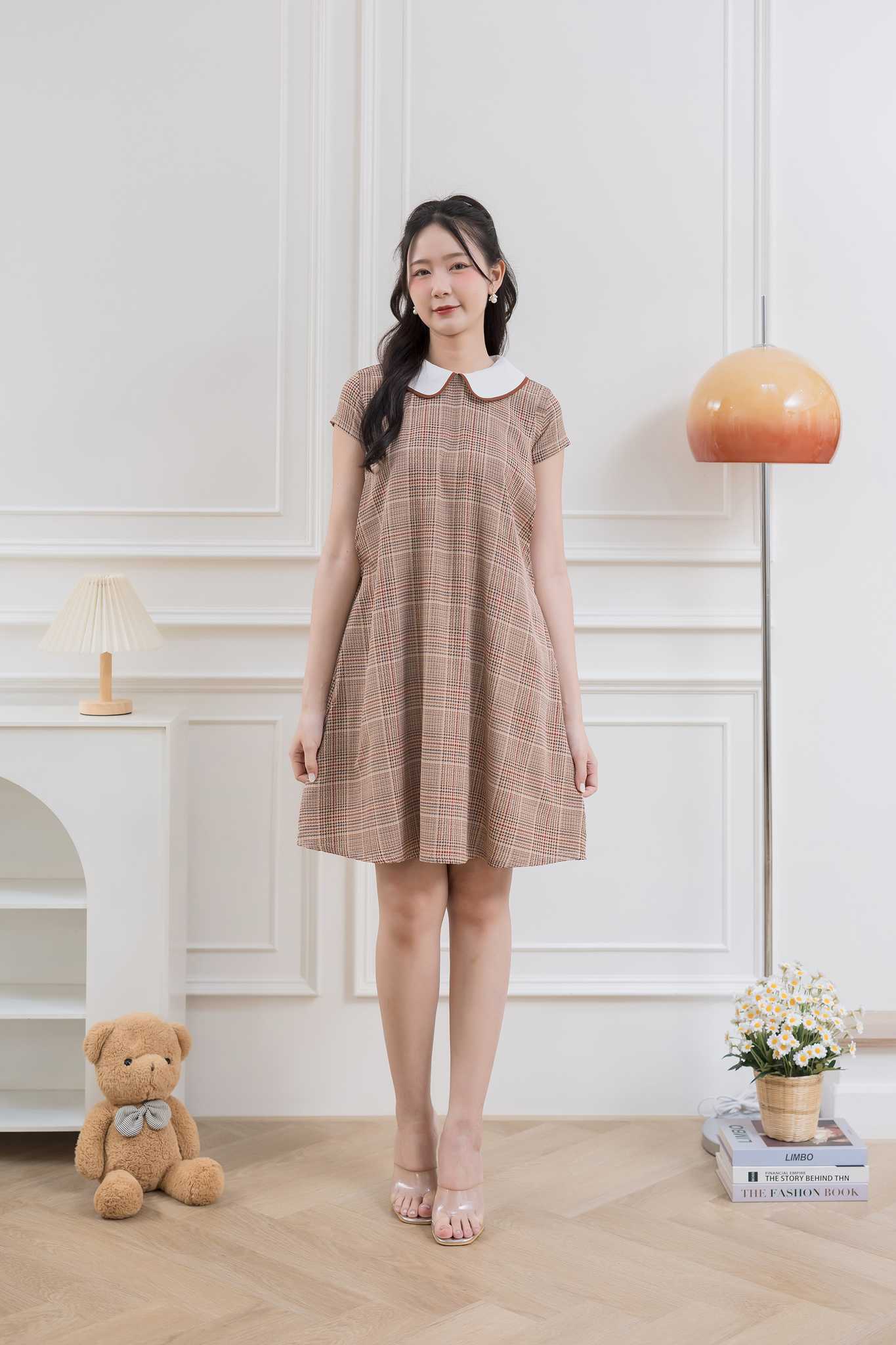 เดรสให้นม Brown scott lotus dress