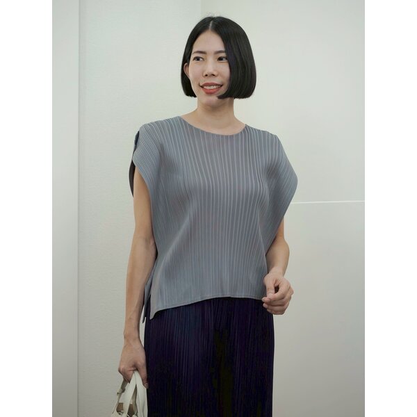 (กดรับคูปอง)CLEARANCE SALE!! 2MUAY รุ่น GM15509 เสื้ออัดพลีท SPLIT SLEEVE PLEATED TOP 5 สี FREE SIZE