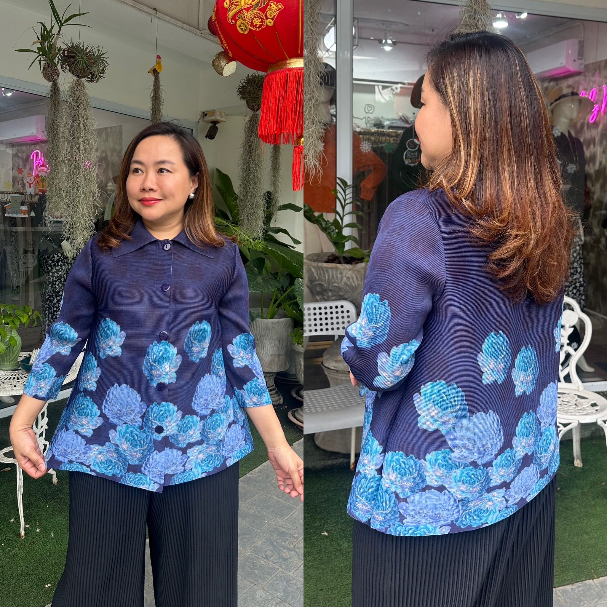 Pleatbynisa เสื้ออัดพลีท A683 เนื้อผ้าPolyester100%