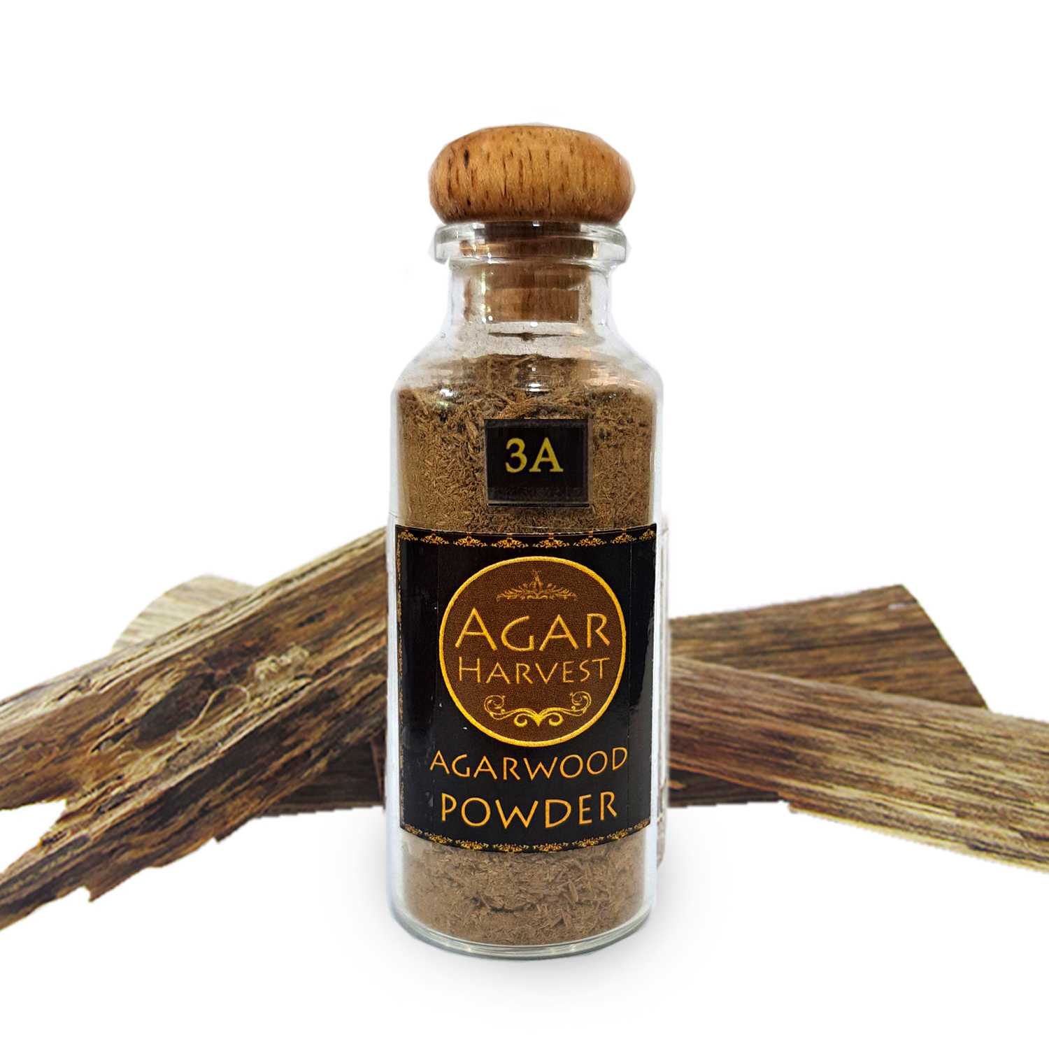 ผงไม้กฤษณาบด ไม้หอม อโรม่า ไม้หอมมงคล ปรับอากาศ  Agarwood Powder (Grade 3A หอมเยี่ยม) 1 ขวด 12 กรัม