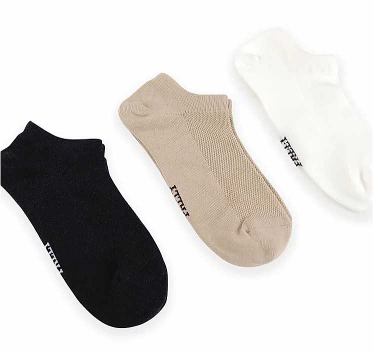 ถุงเท้า Mesh Cotton ข้อสั้นพื้นบาง 3 คู่แพ็ค