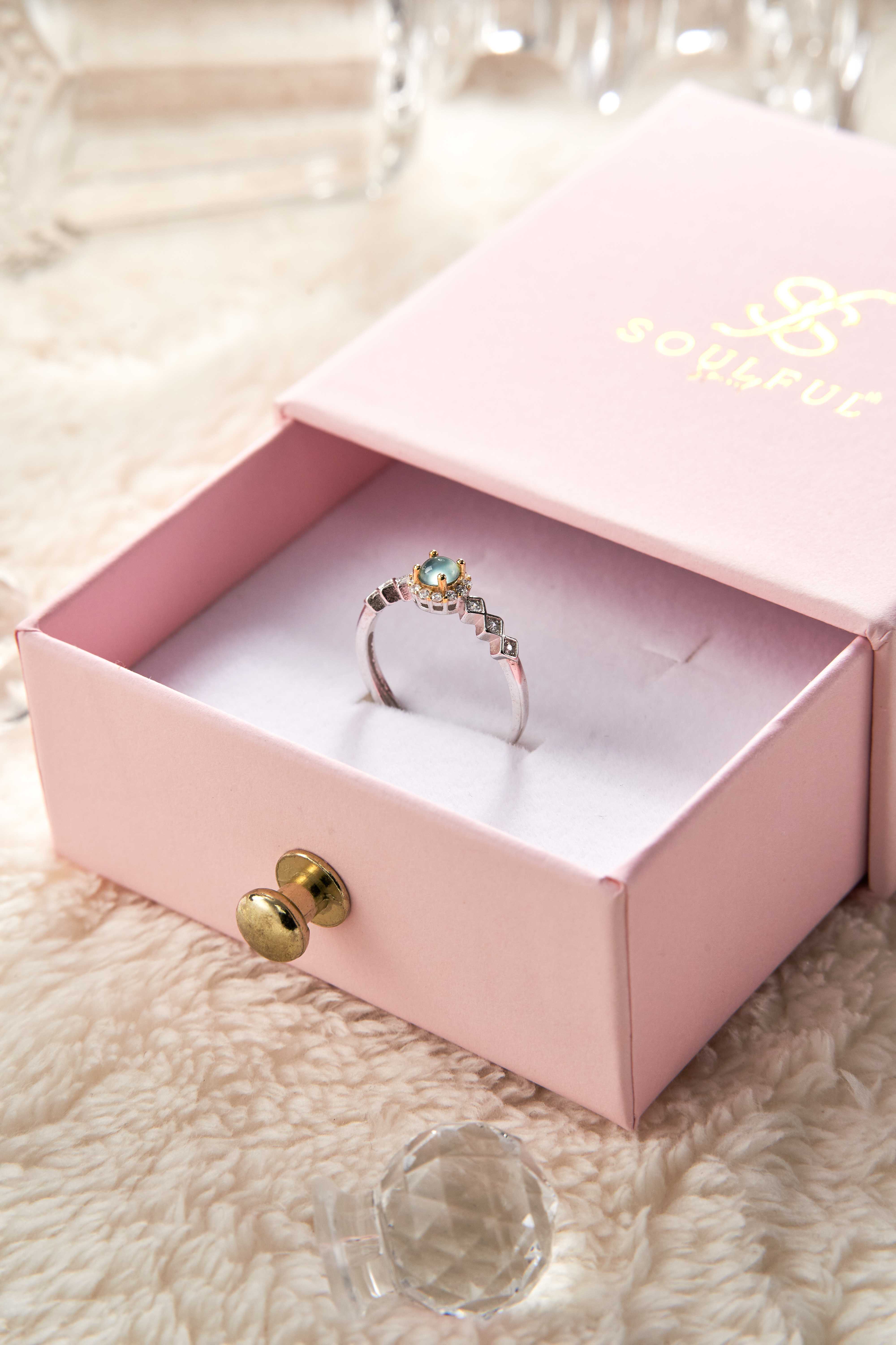 💍 แหวนคริสตัล 🩵 หยกฟ้า / Blue Jade 🩵 เงินแท้ 92.5%