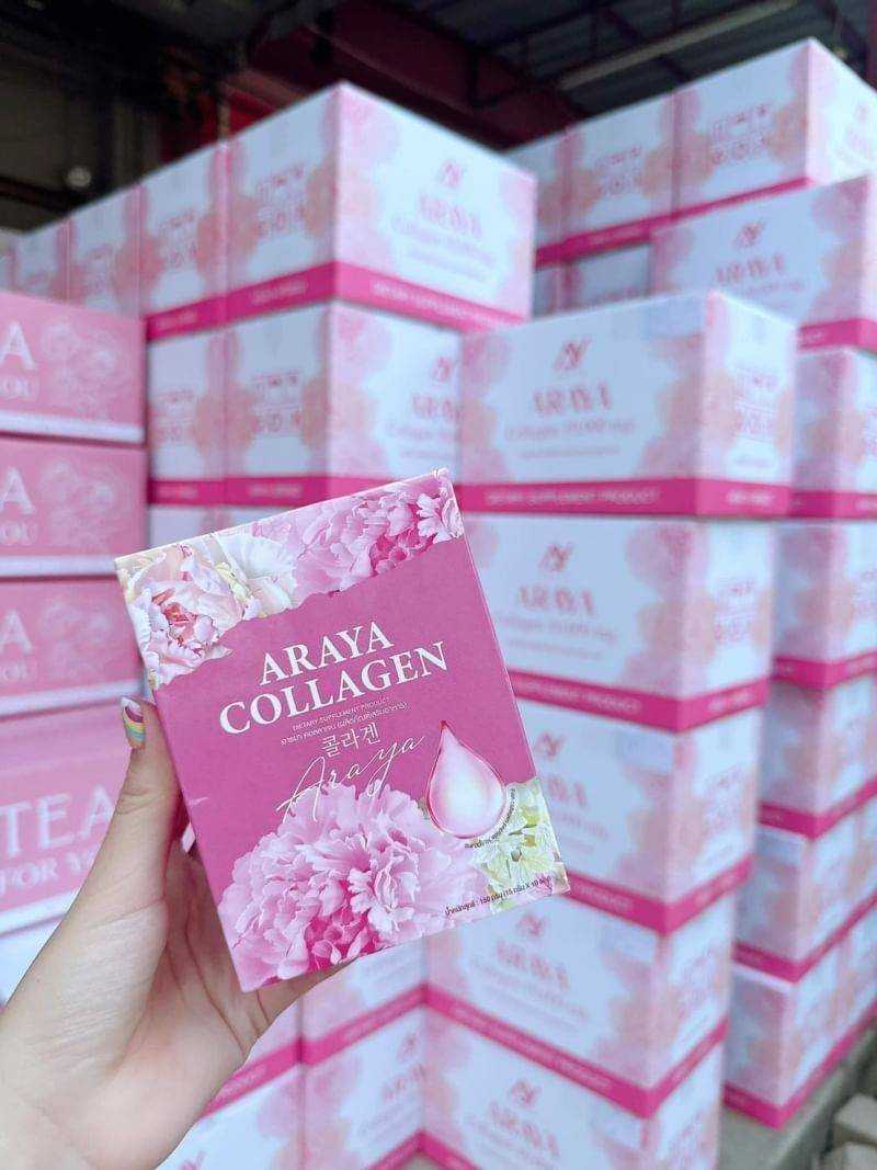อารยาคอลลาเจน ARAYA COLLAGEN คอลลาเจนราสพ์เบอร์รี่ คอลลาเจน 1 กล่อง 10 ซอง