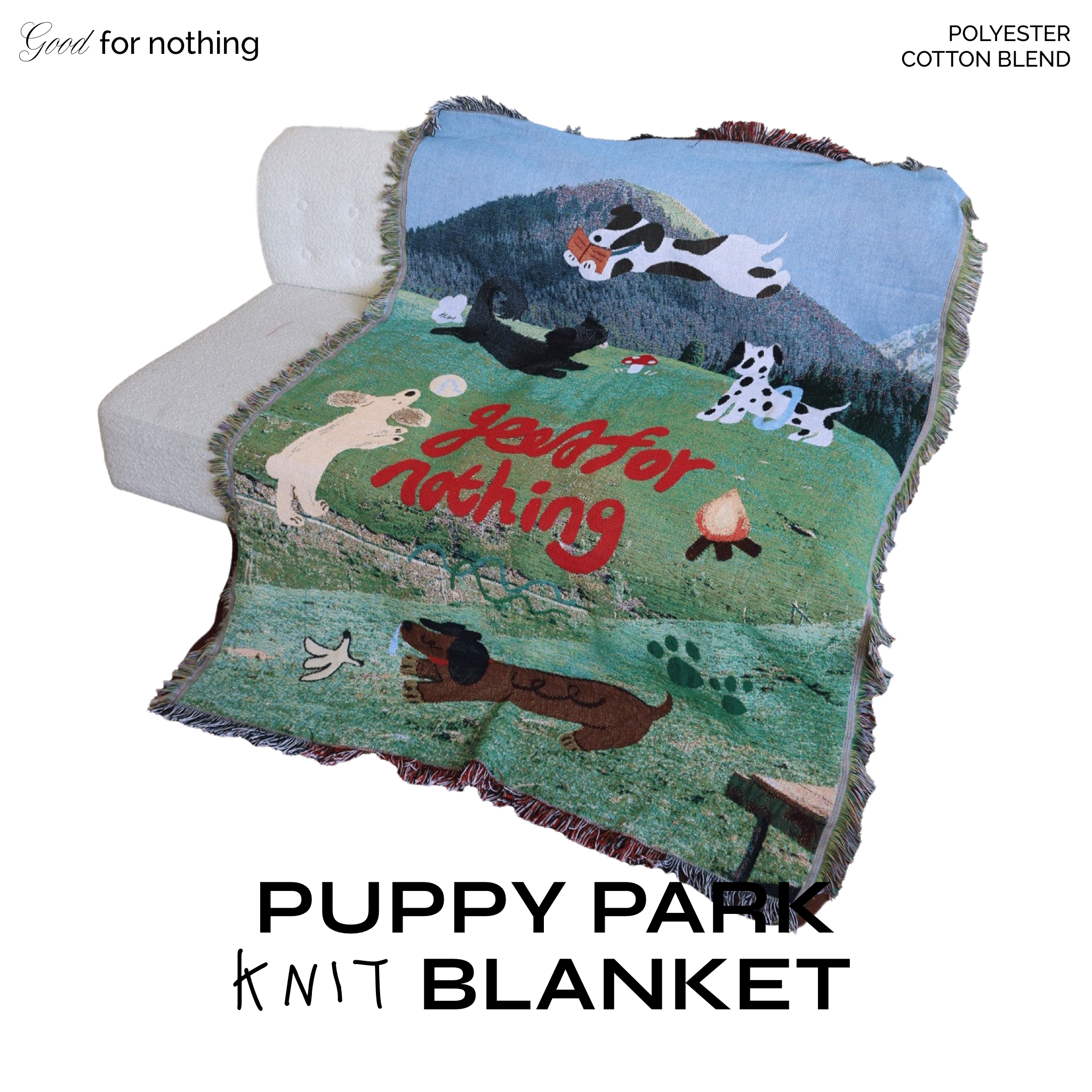 Puppy Park Knit Blanket (Pre-order)