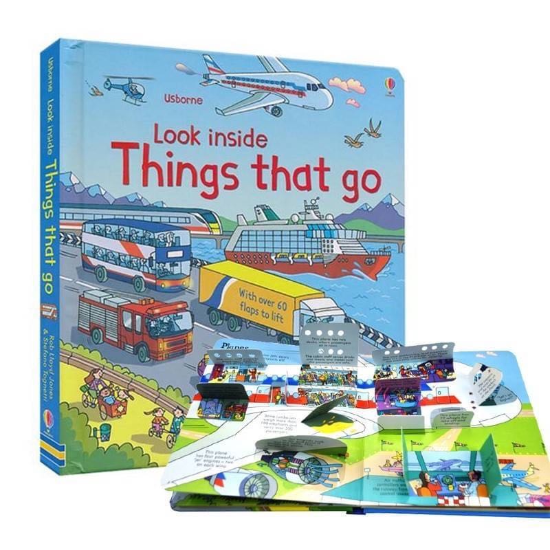 หนังสือบอร์ดบุ๊คสำหรับเด็ก Usborne Look Inside Things that go