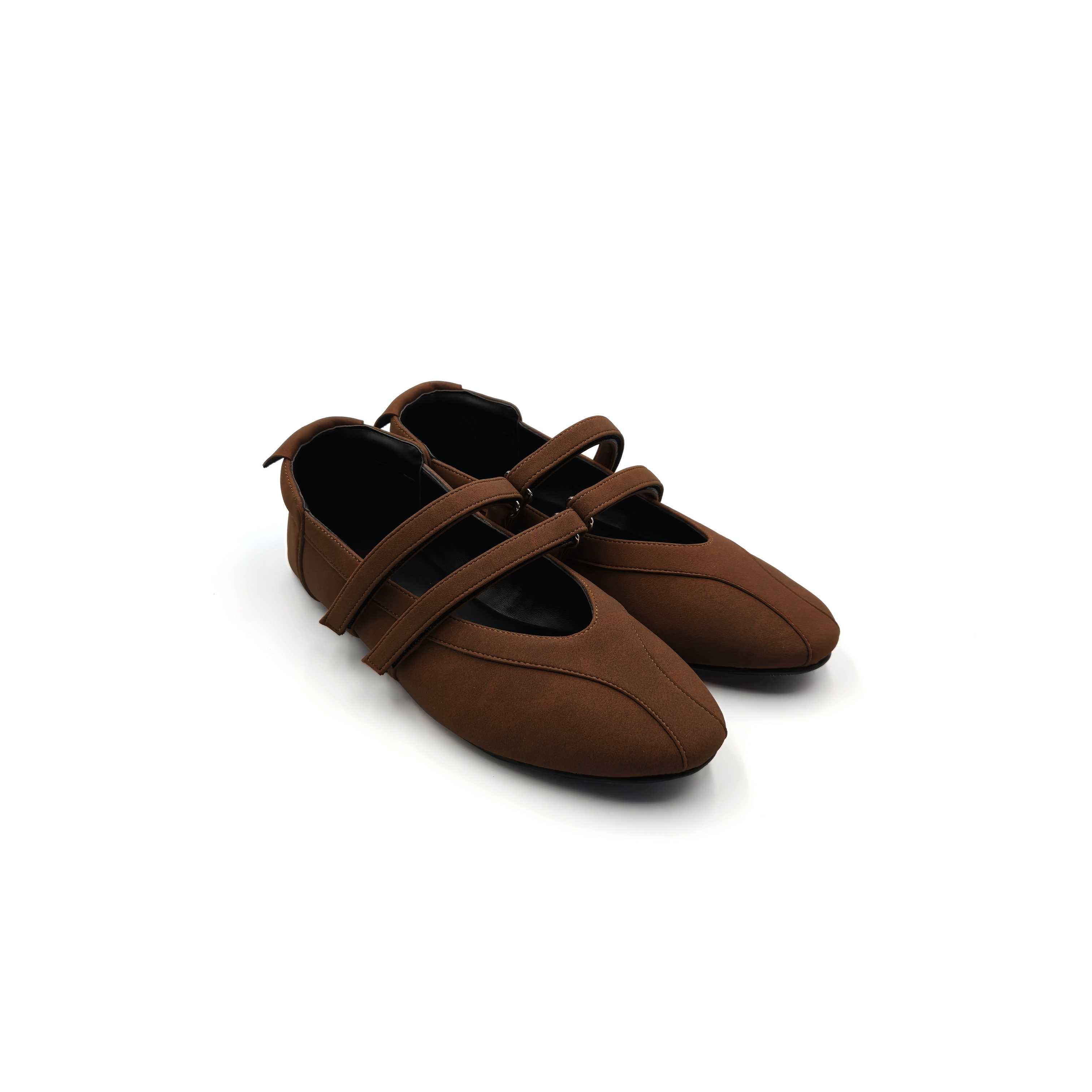 AMIS MARY JANE SPORTY FLATS IN BROWN SUEDE