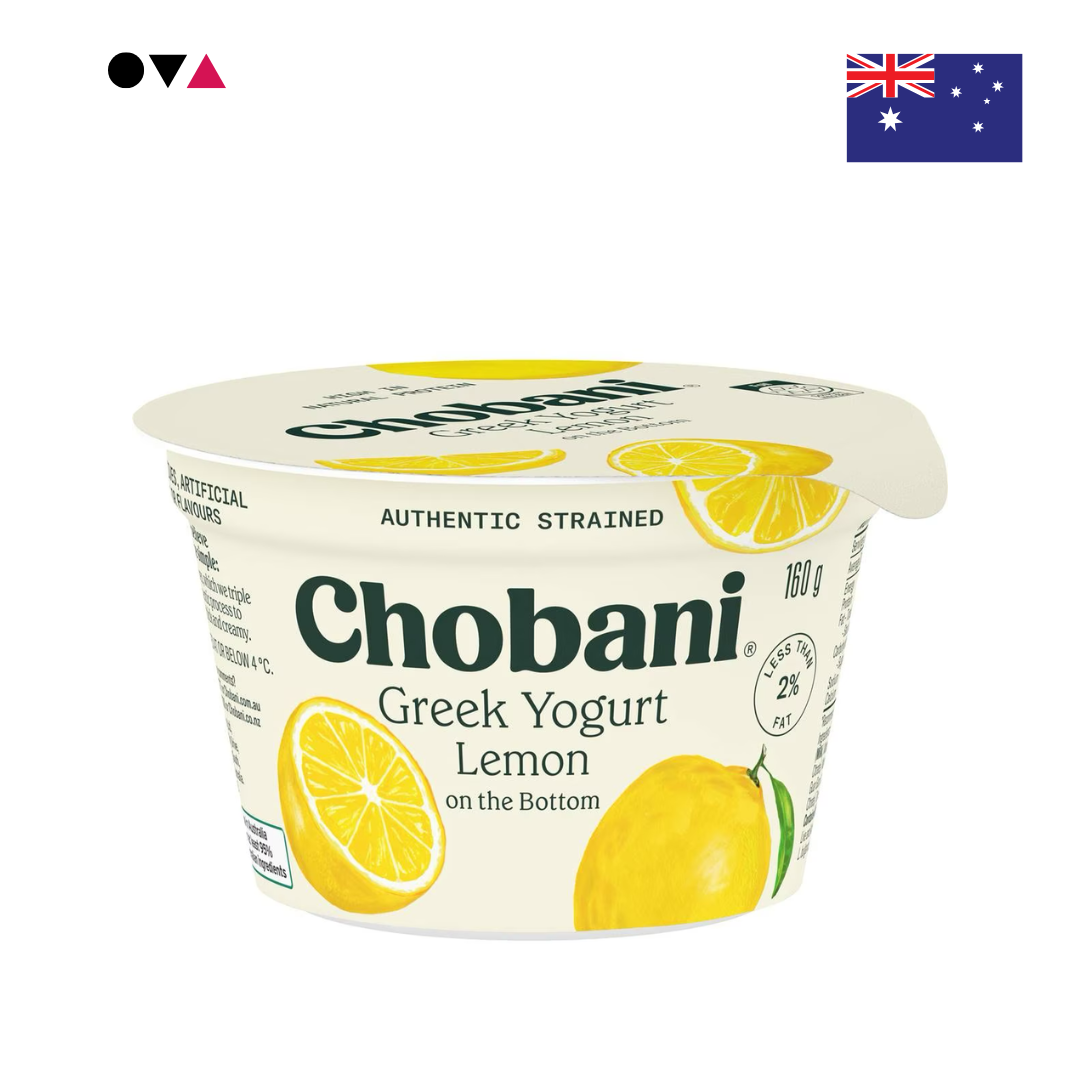 Chobani Greek Yogurt Lemon 160g กรีก โยเกิร์ต รสเลมอน จากออสเตรเลีย