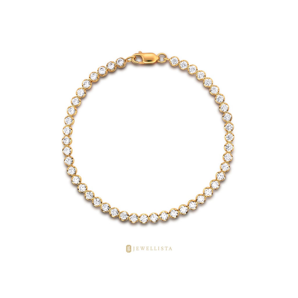 Jewellista สร้อยข้อมือเงินแท้ Tennis เงินแท้ 925 ประดับพลอย CZ 2.7 mm.