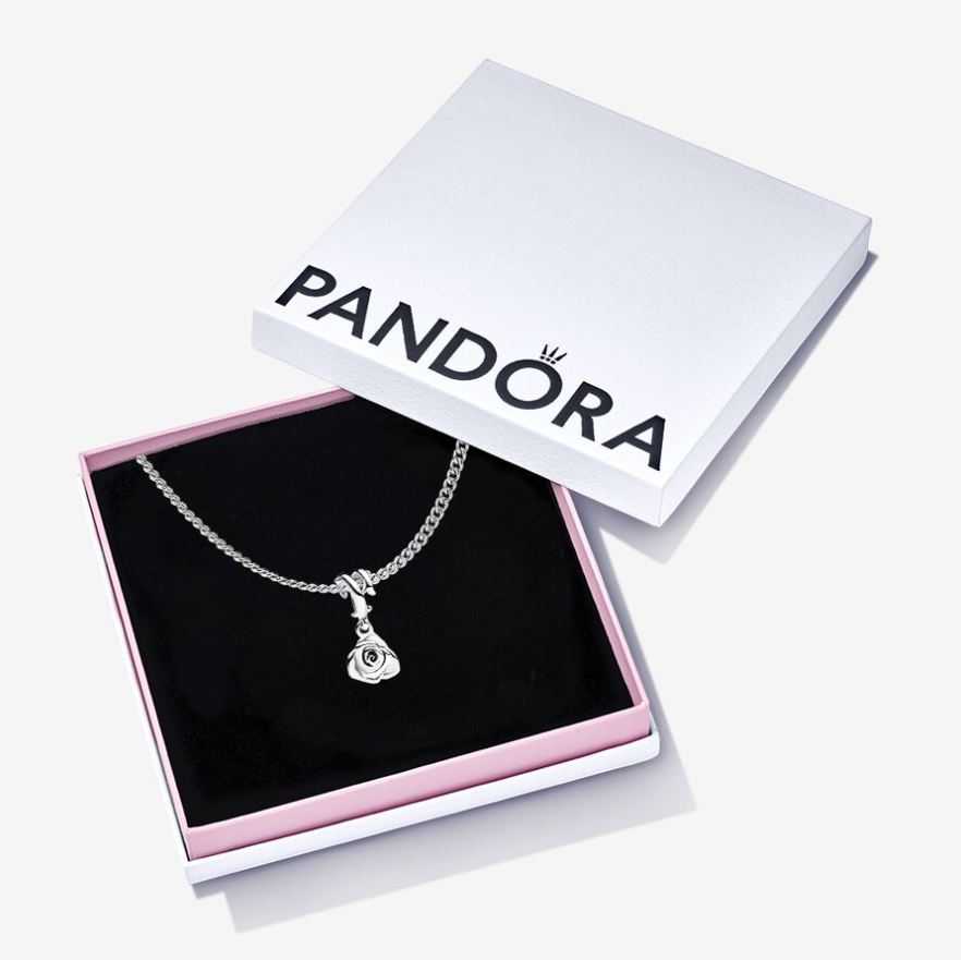 Silver Rose Necklace Gift Set