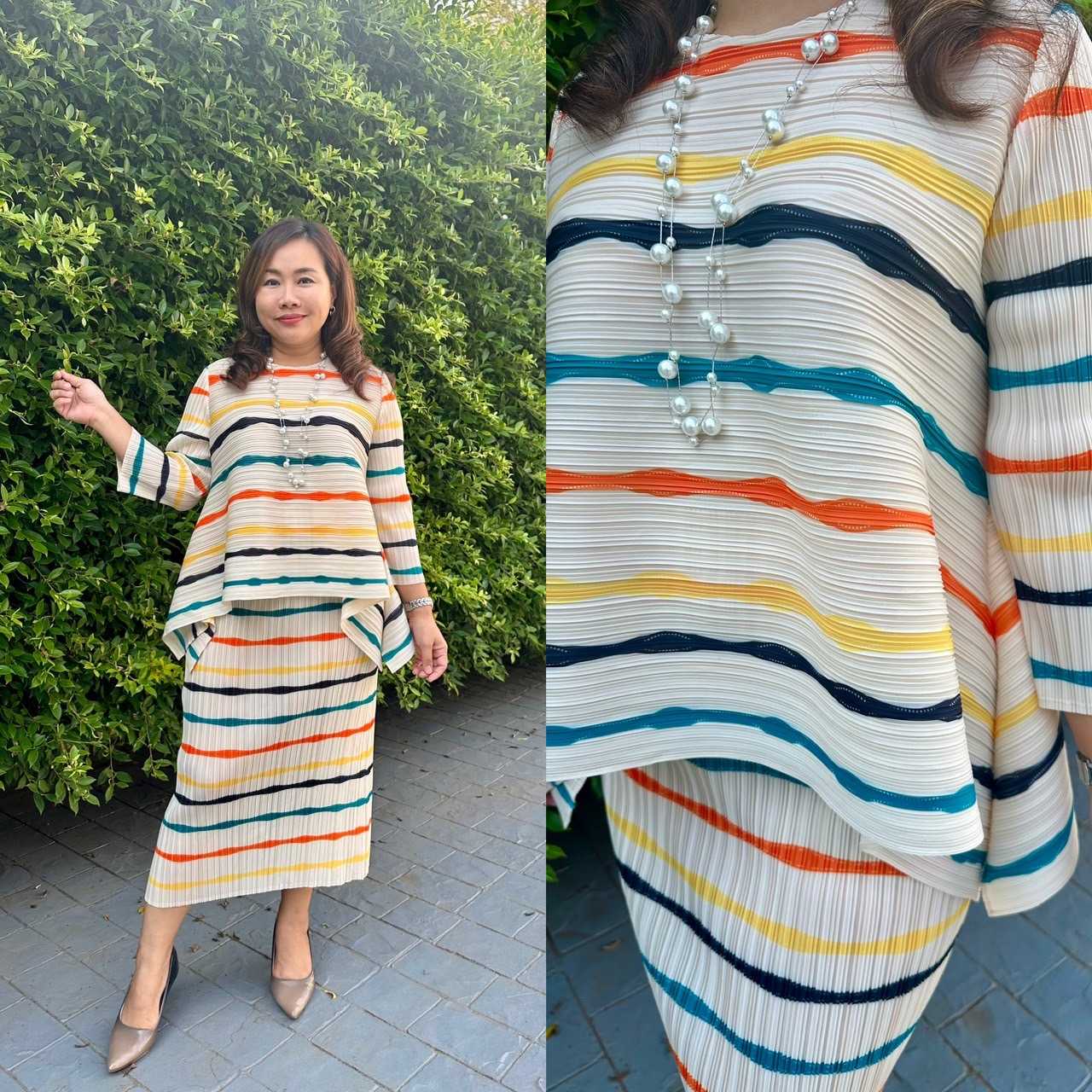 Pleatbynisa A521 เซ็ตอัดพลีท เนื้อผ้าPolyester100%