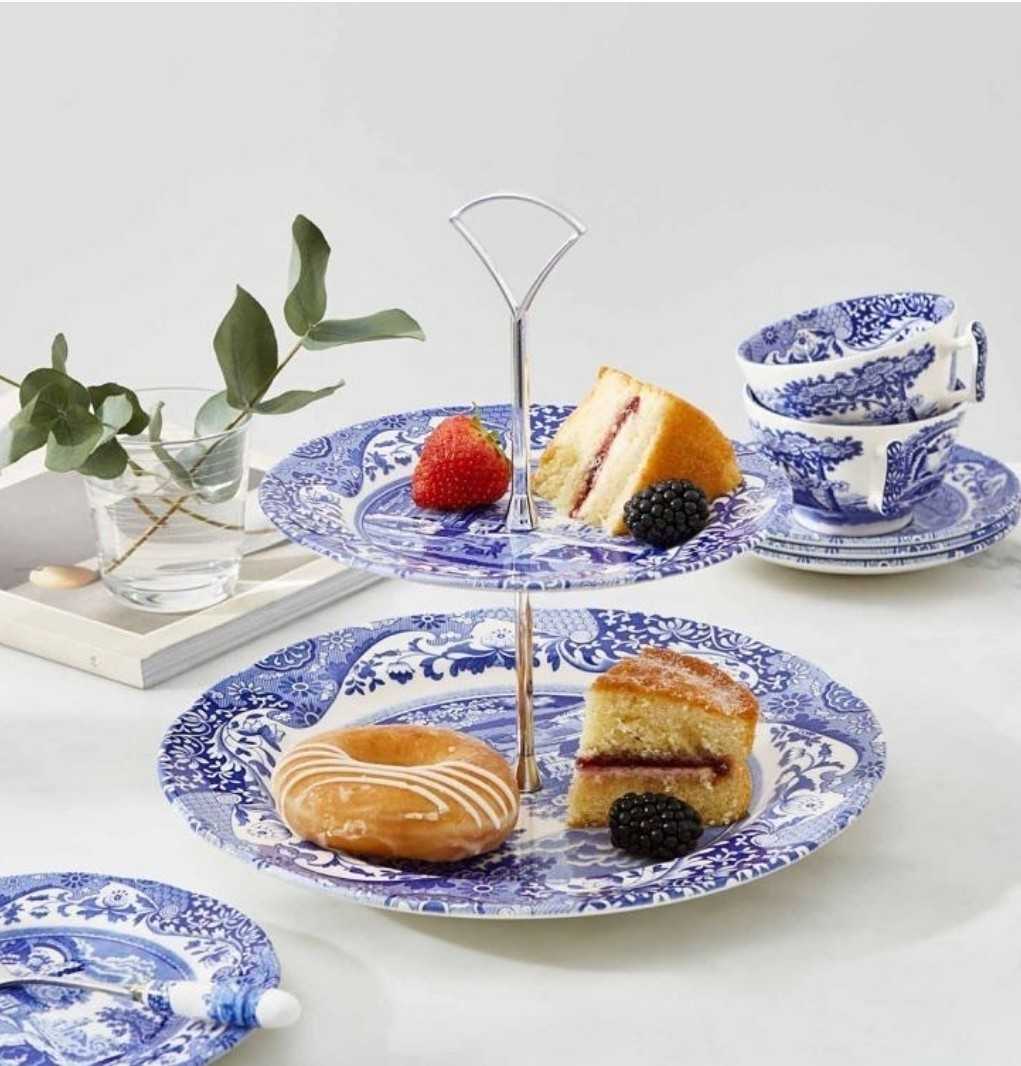 พร้อมส่ง SPODE BLUE ITTALIAN CAKE STAND 2 TIER // ชั้นวางขนม2ชั้น