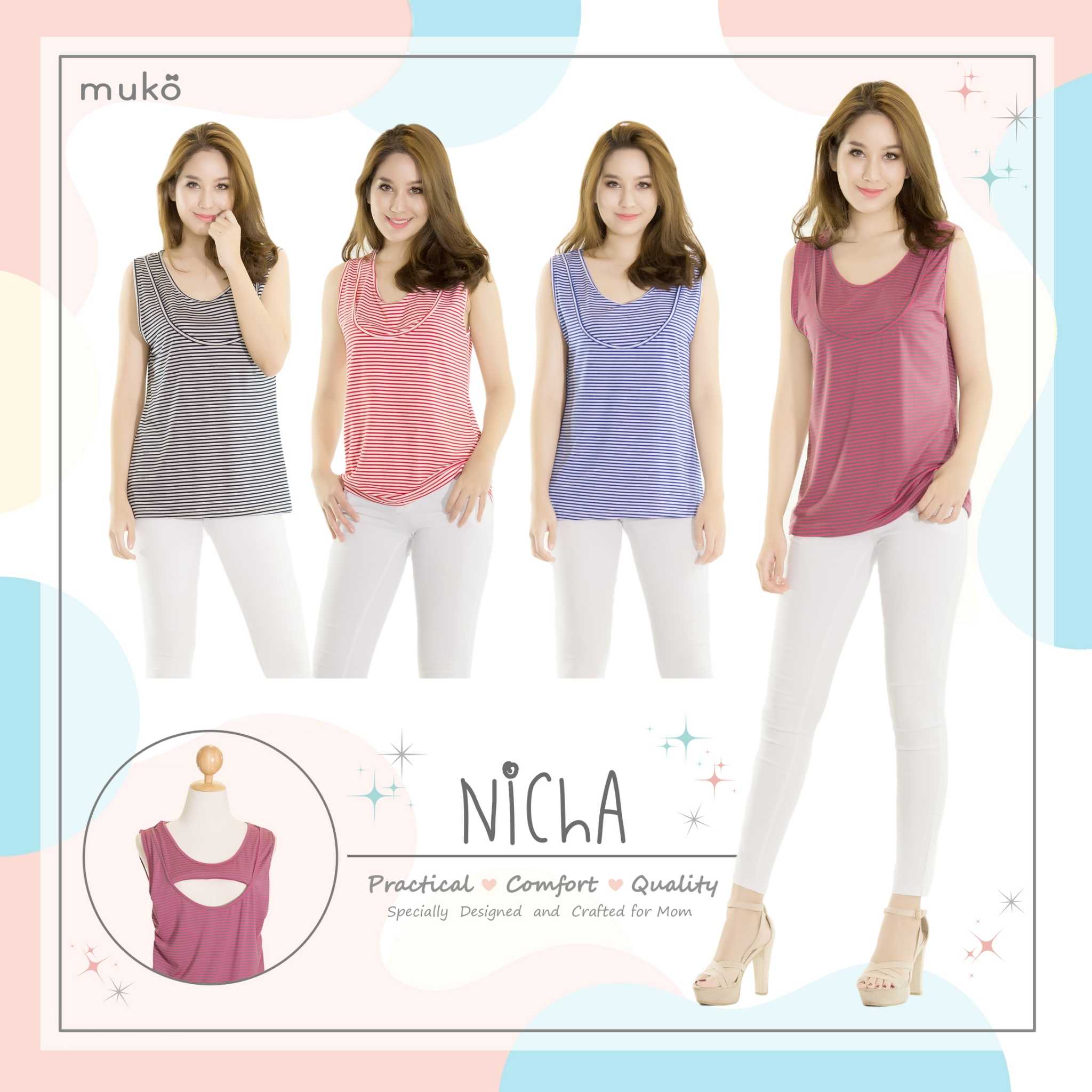 Muko Nicha เสื้อเปิดให้นม คลุมท้อง TC10 (Tops)