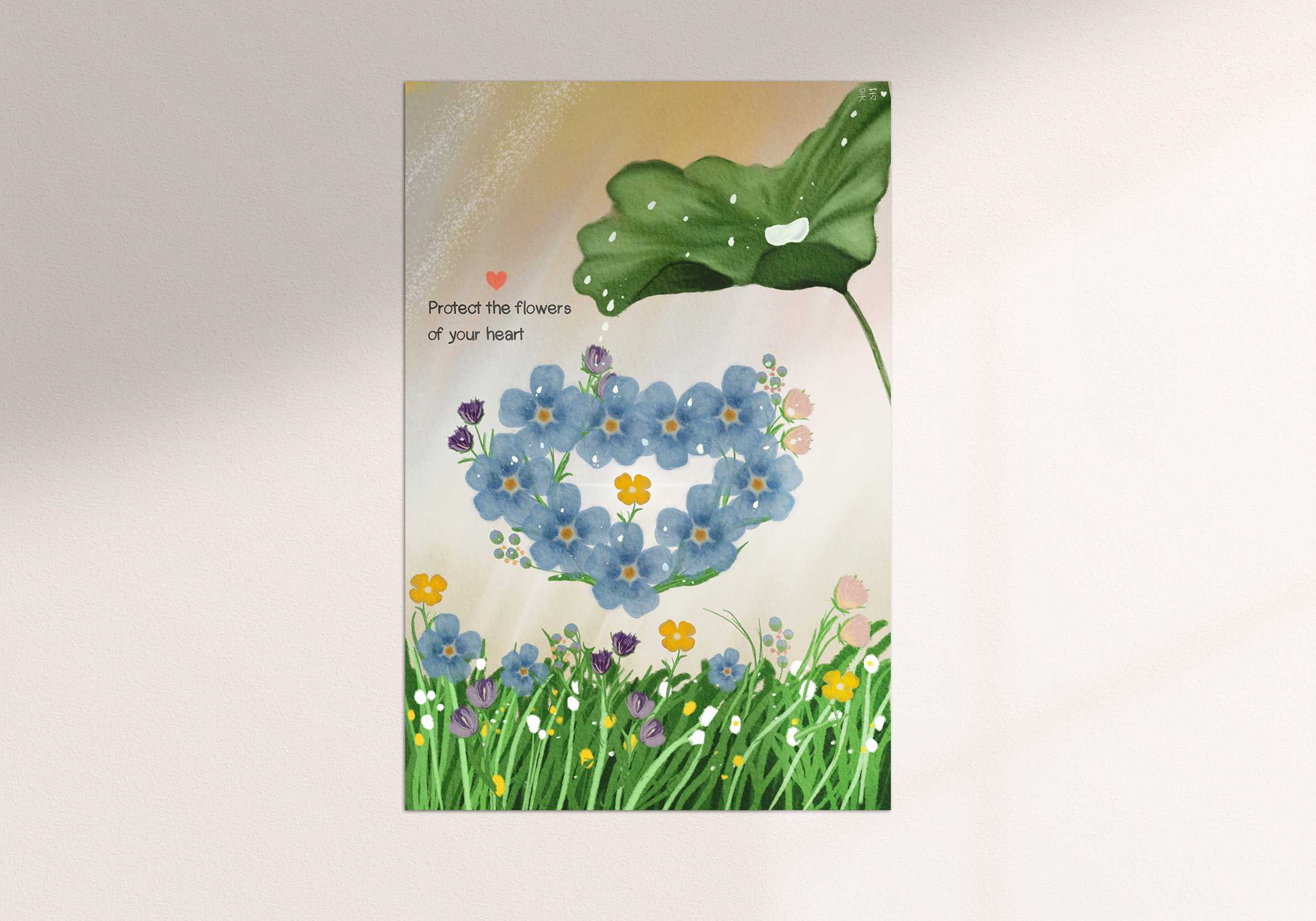 Art print Postcard [Flower of heart]