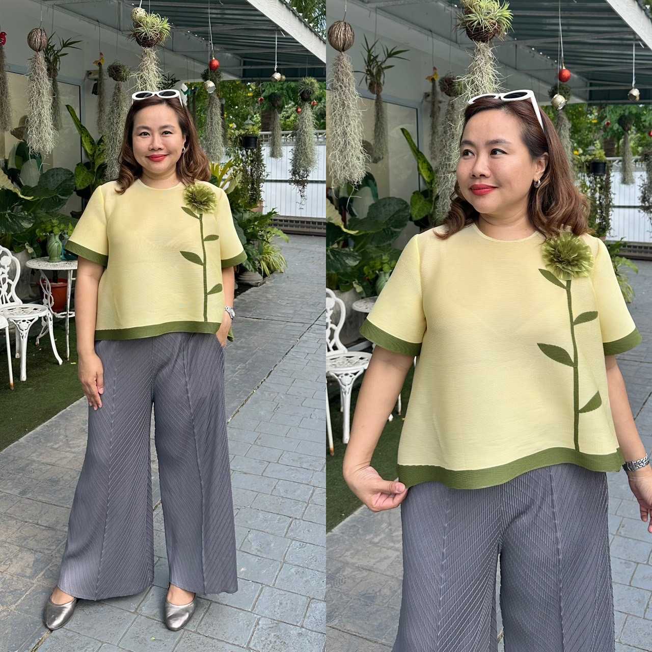 Pleatbynisa เสื้ออัดพลีท A739 เนื้อผ้าPolyester100%