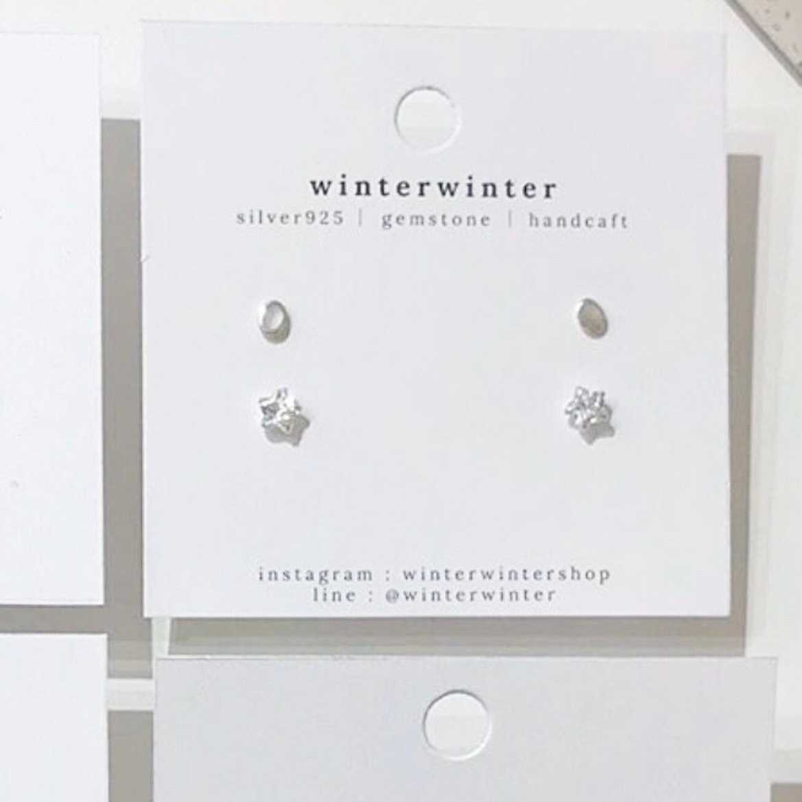 Winterwinter Jewelry Silver925 : ต่างหูเงินแท้ เซ็ตเปลือกหอยมุก/ดาวประดับเพชร ( abalone )