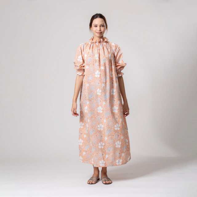 Delia Dress (Peach, Free Size)