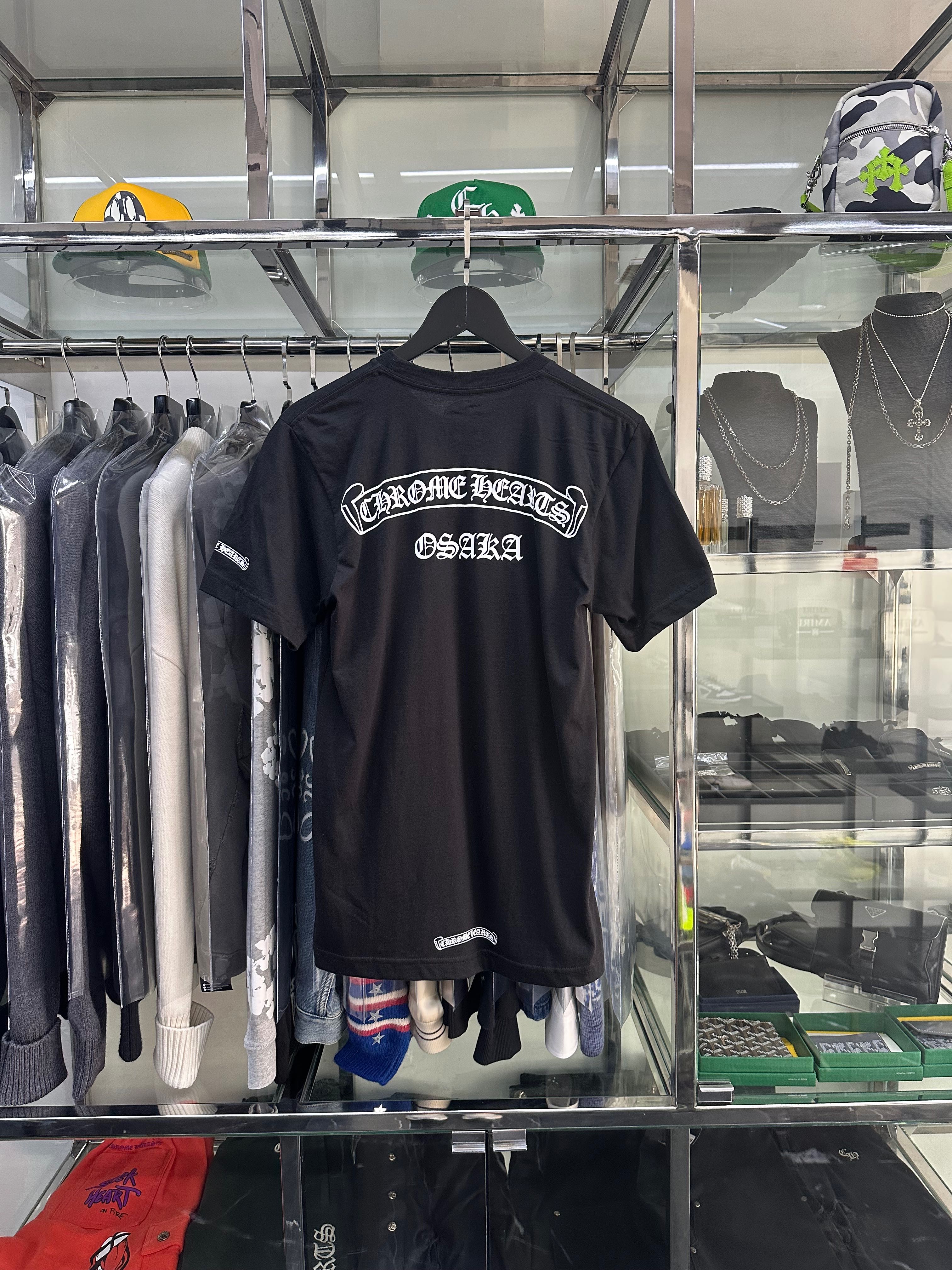 Chrome Hearts OSAKA Scroll Logo Black T-Shirt
