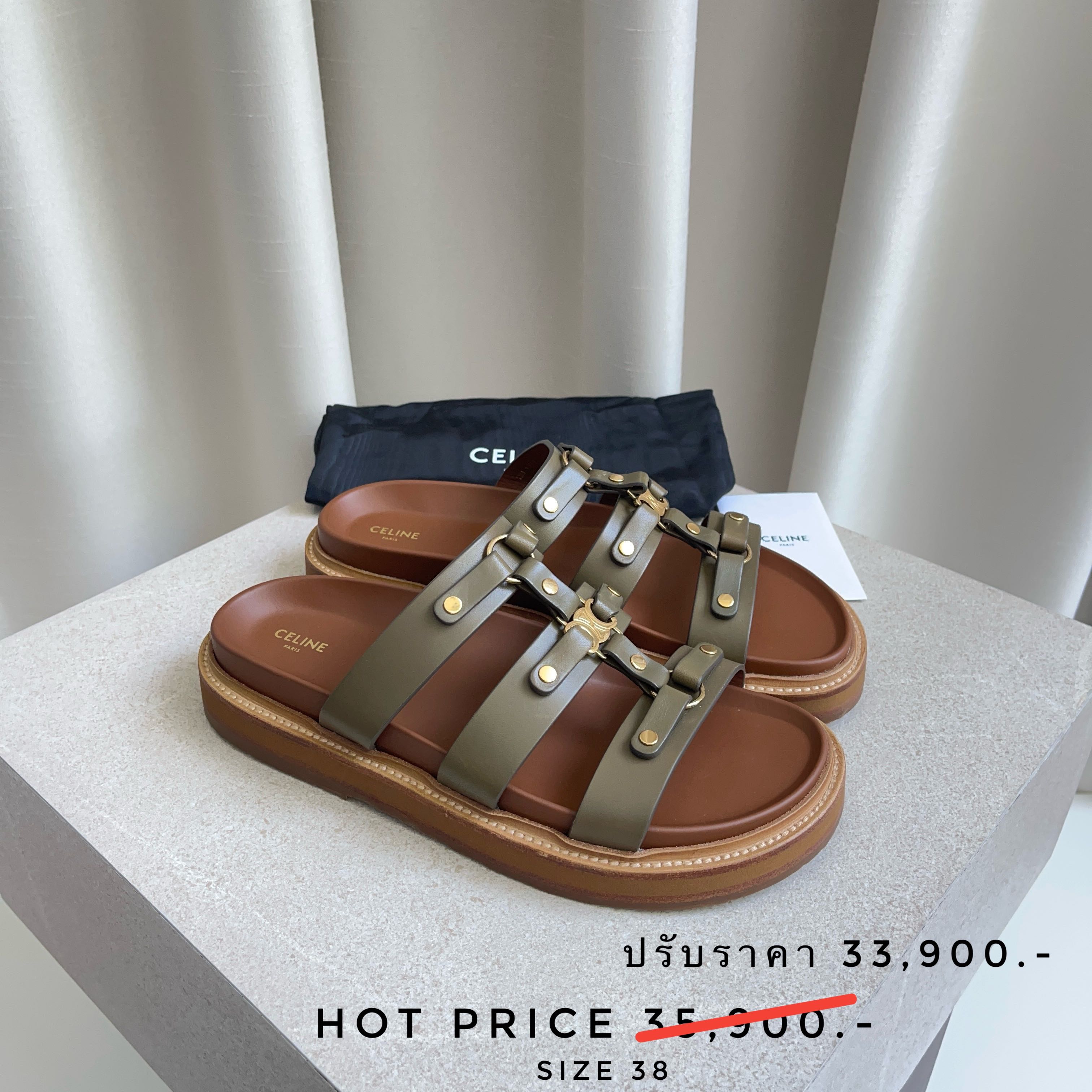 CELINE Slides tippi in Calfskin 