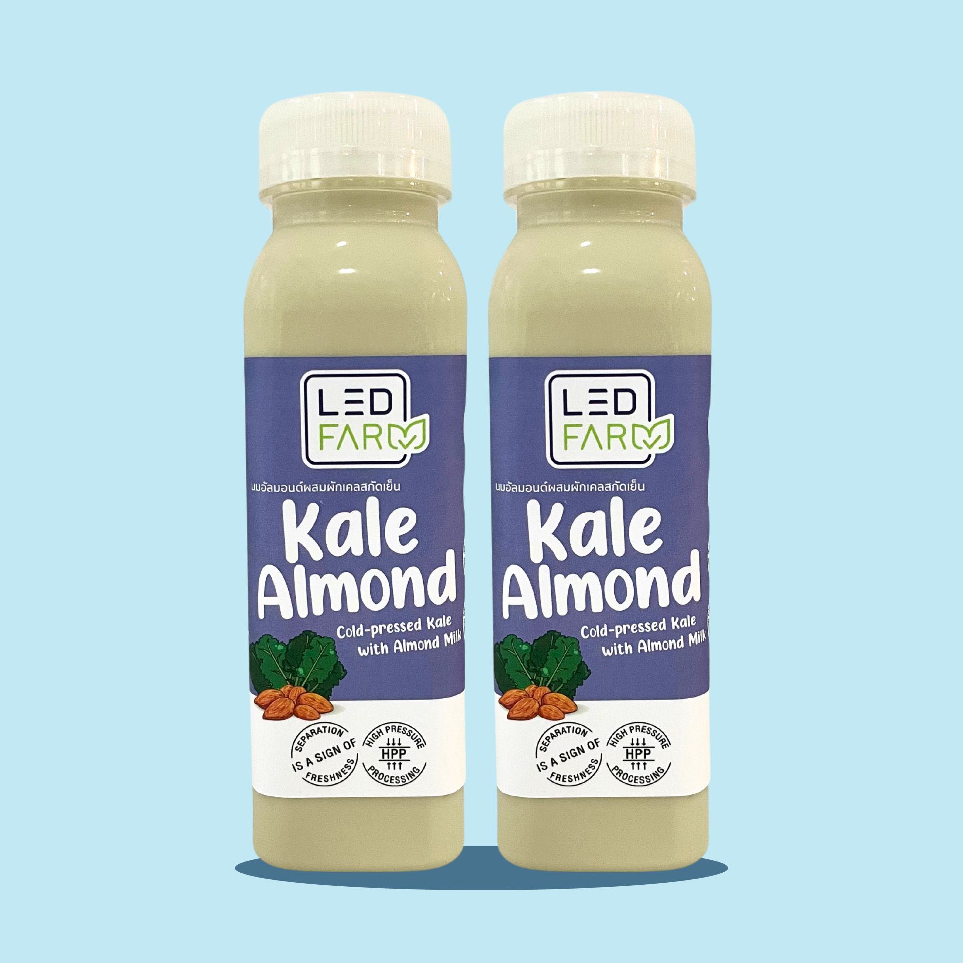 [สูตรไม่หวาน] นมอัลมอนด์ผสมผักเคล 2 ขวด