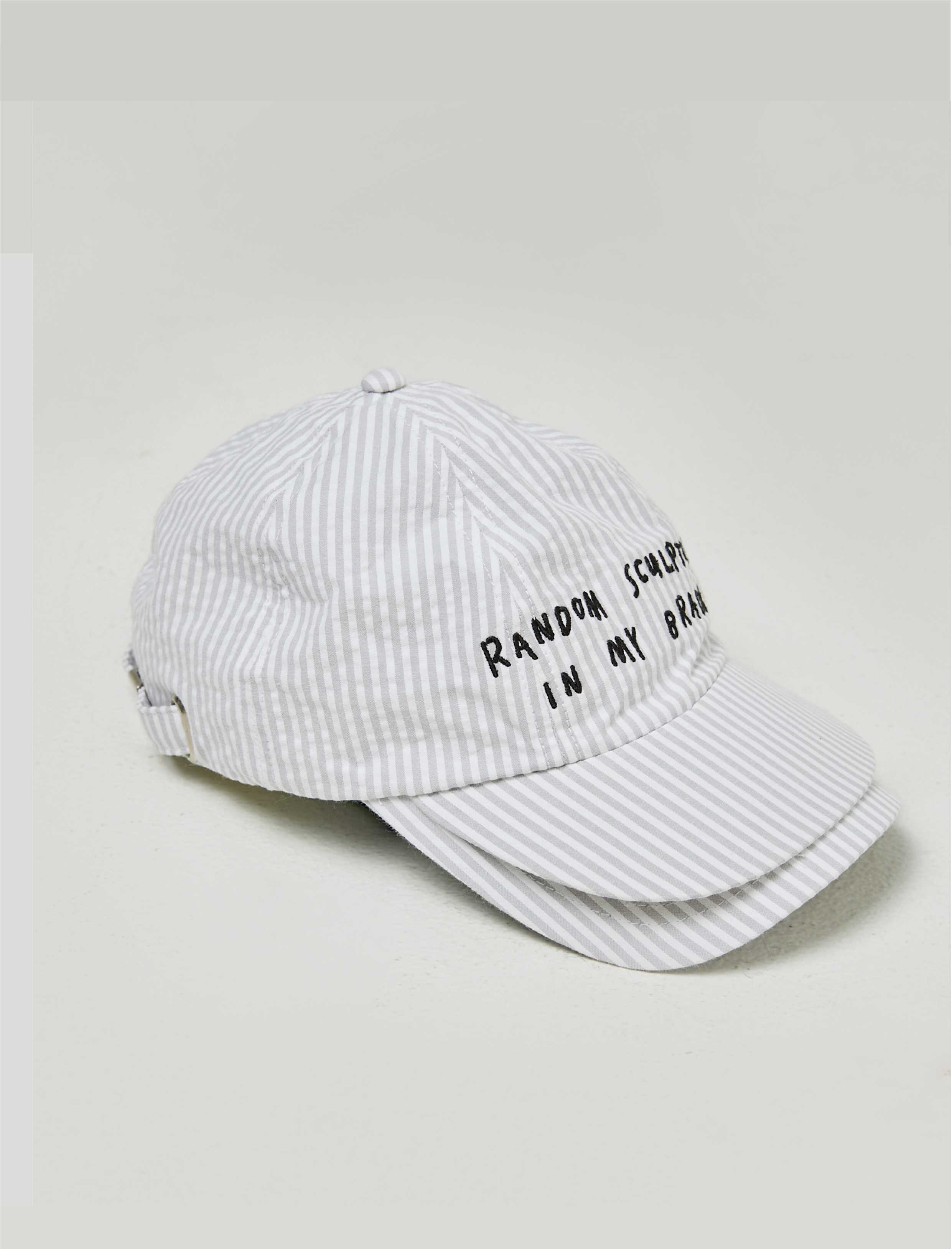 Double-Lid Cap Stripe Grey