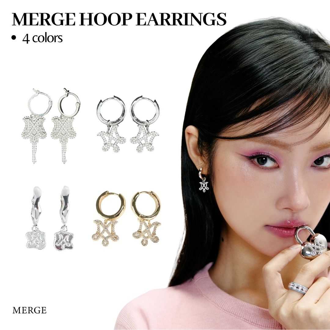 Merge Official - Merge Hoop Earrings (Crystal Champagne จัดส่ง 17/07)