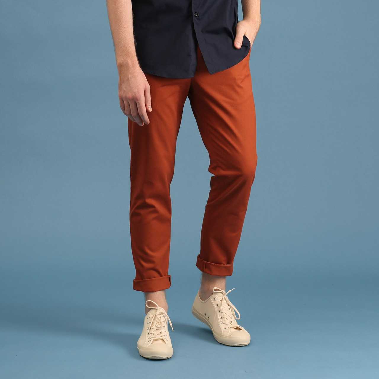 TAGGING CHINO PANTS-BRICK ORANGE